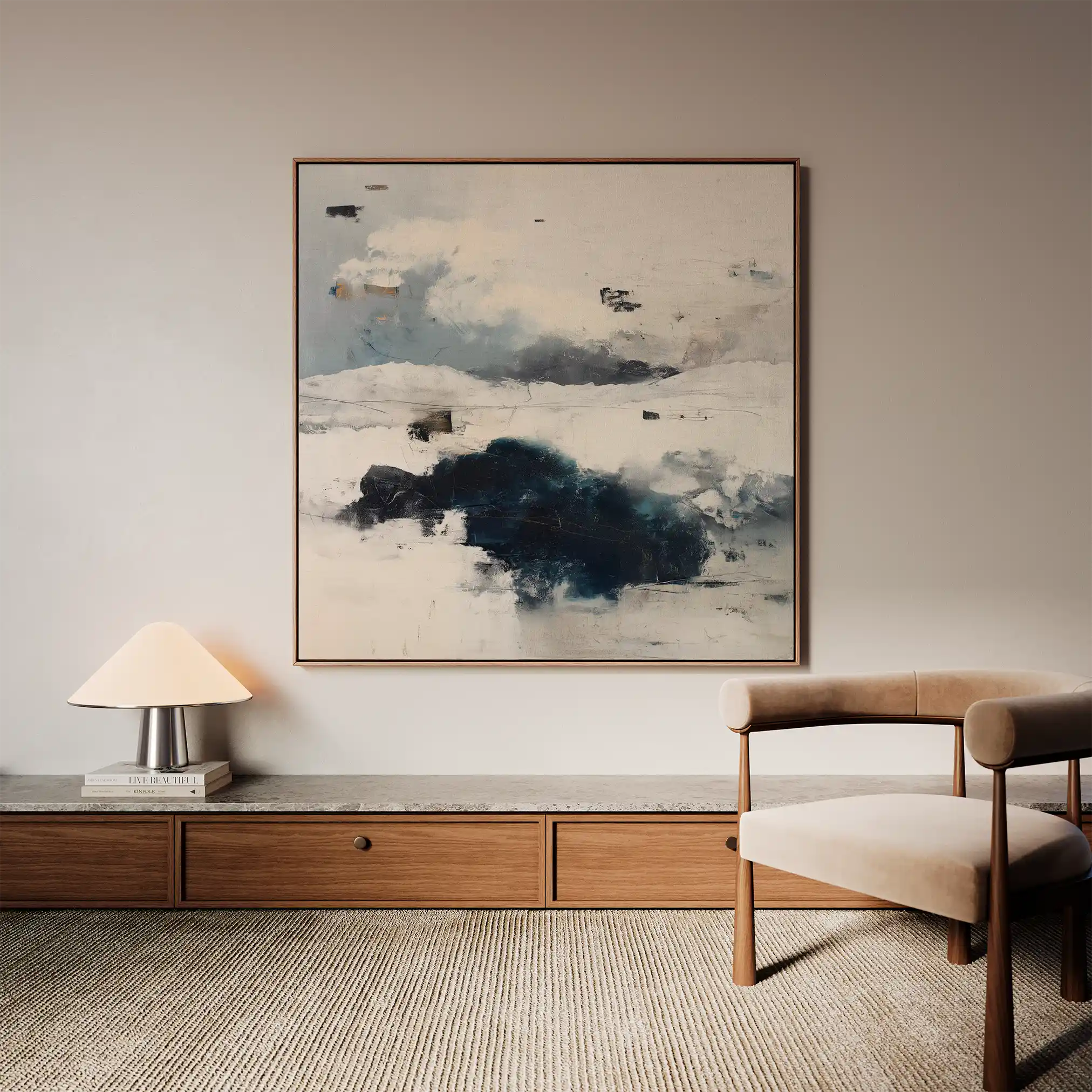 Abstract 1211 Canvas Art 60 x 60 cm / Black