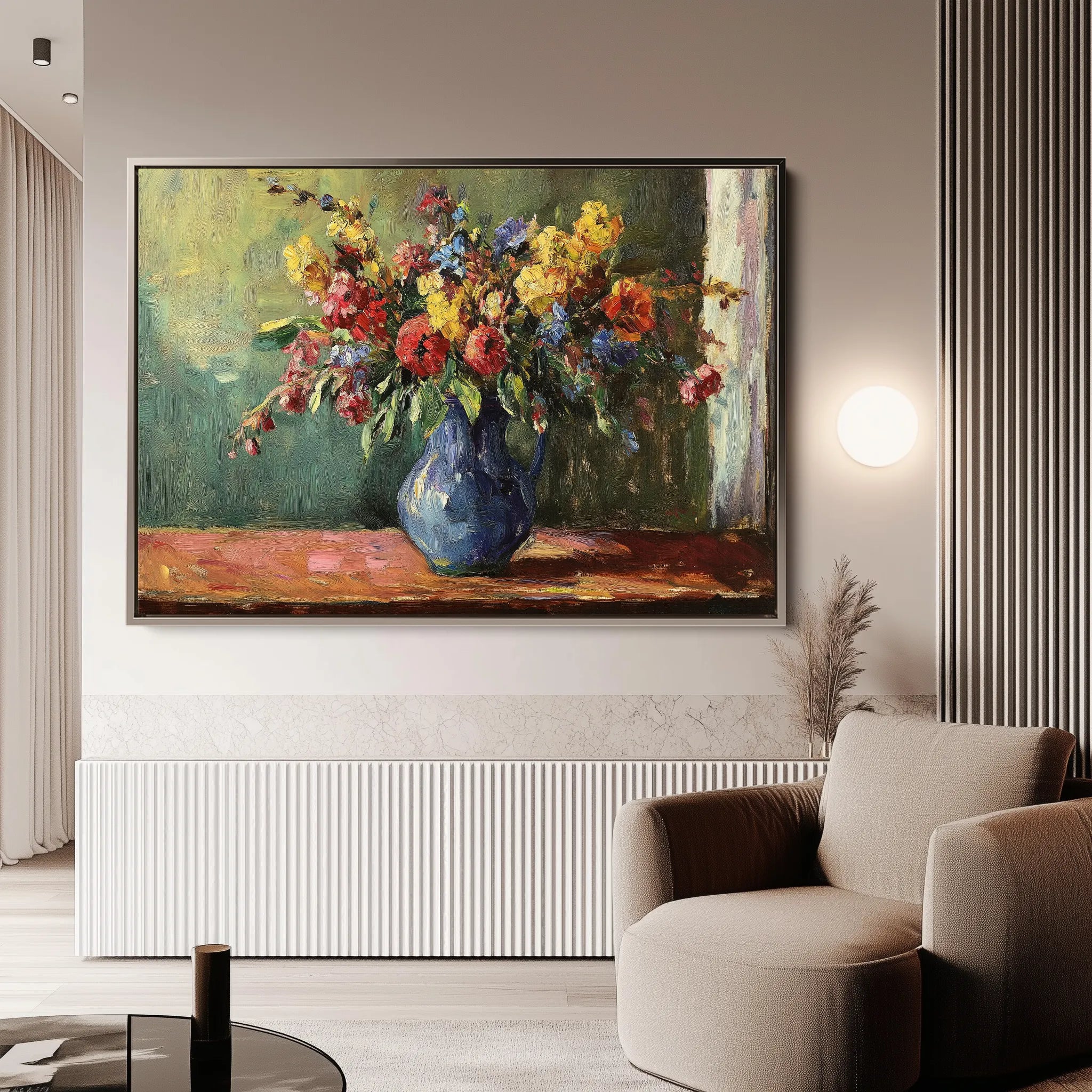 Floral 1211 Canvas Art 18" x 24" / 45 x 60 cm / Black