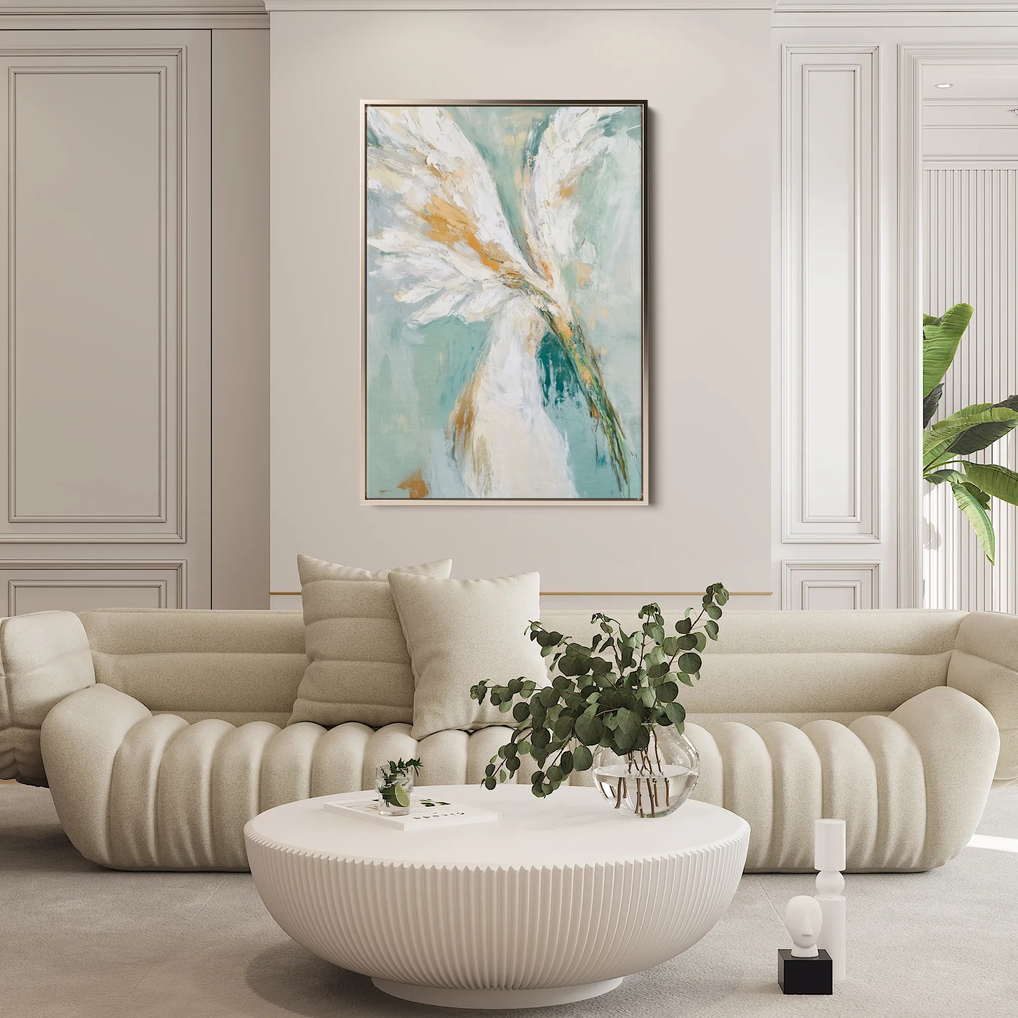 Floral 1212 Canvas Art 18" x 24" / 45 x 60 cm / Black