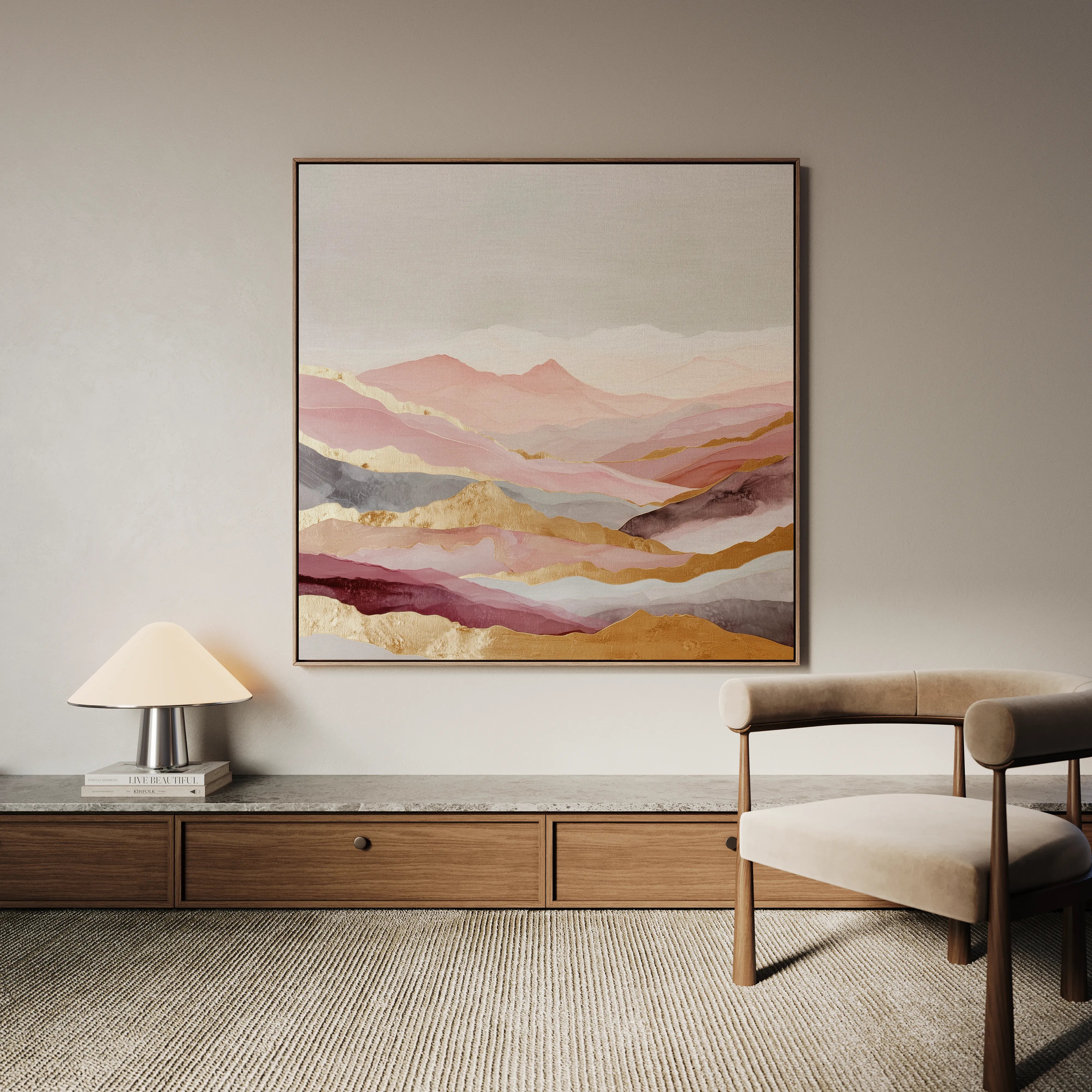 Abstract 1213 Canvas Art 16" x 16" / 40 x 40 cm / Black