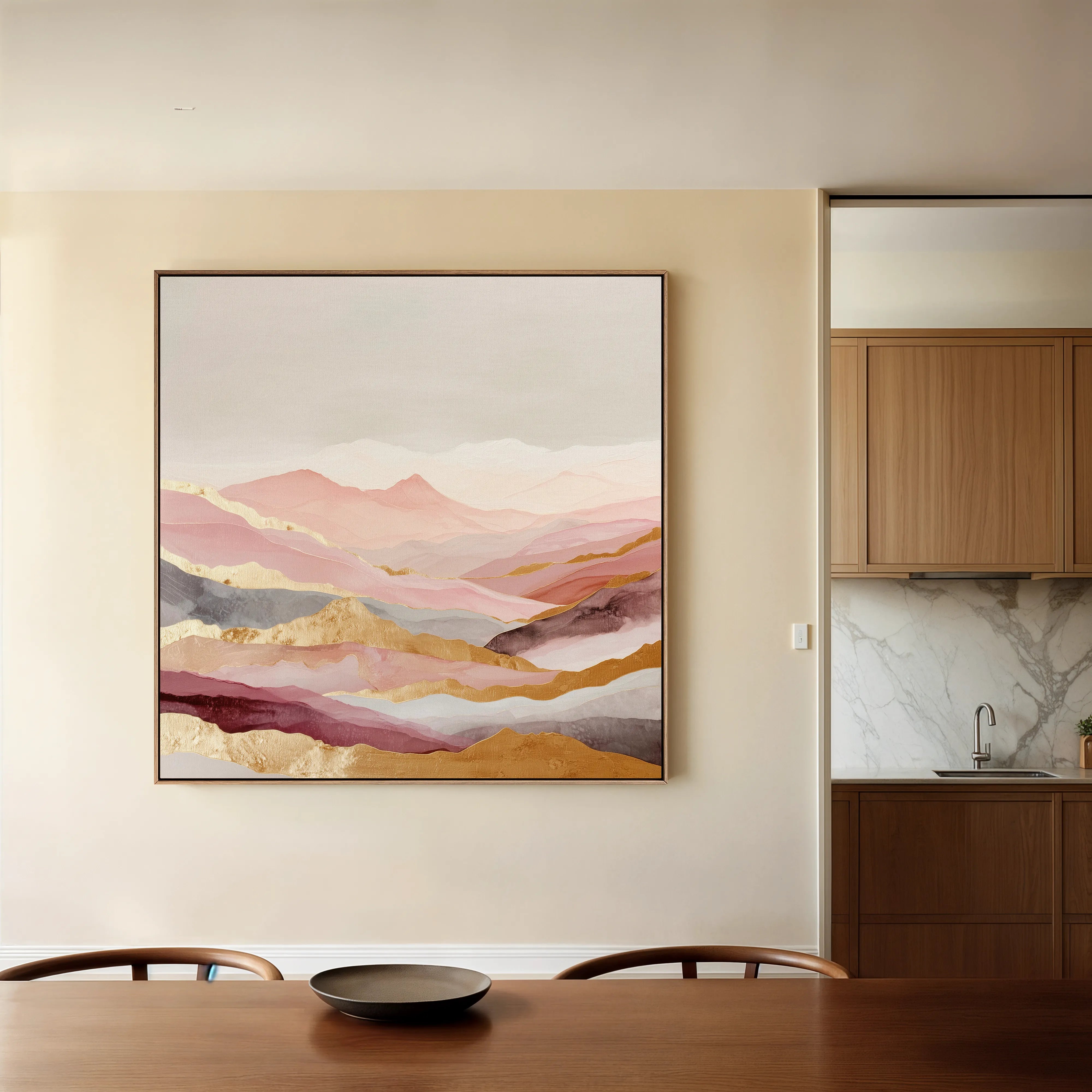Abstract 1213 Canvas Art 16" x 16" / 40 x 40 cm / Black