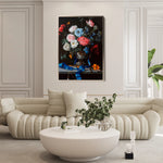 Floral 1213 Canvas Art 18" x 24" / 45 x 60 cm / Black