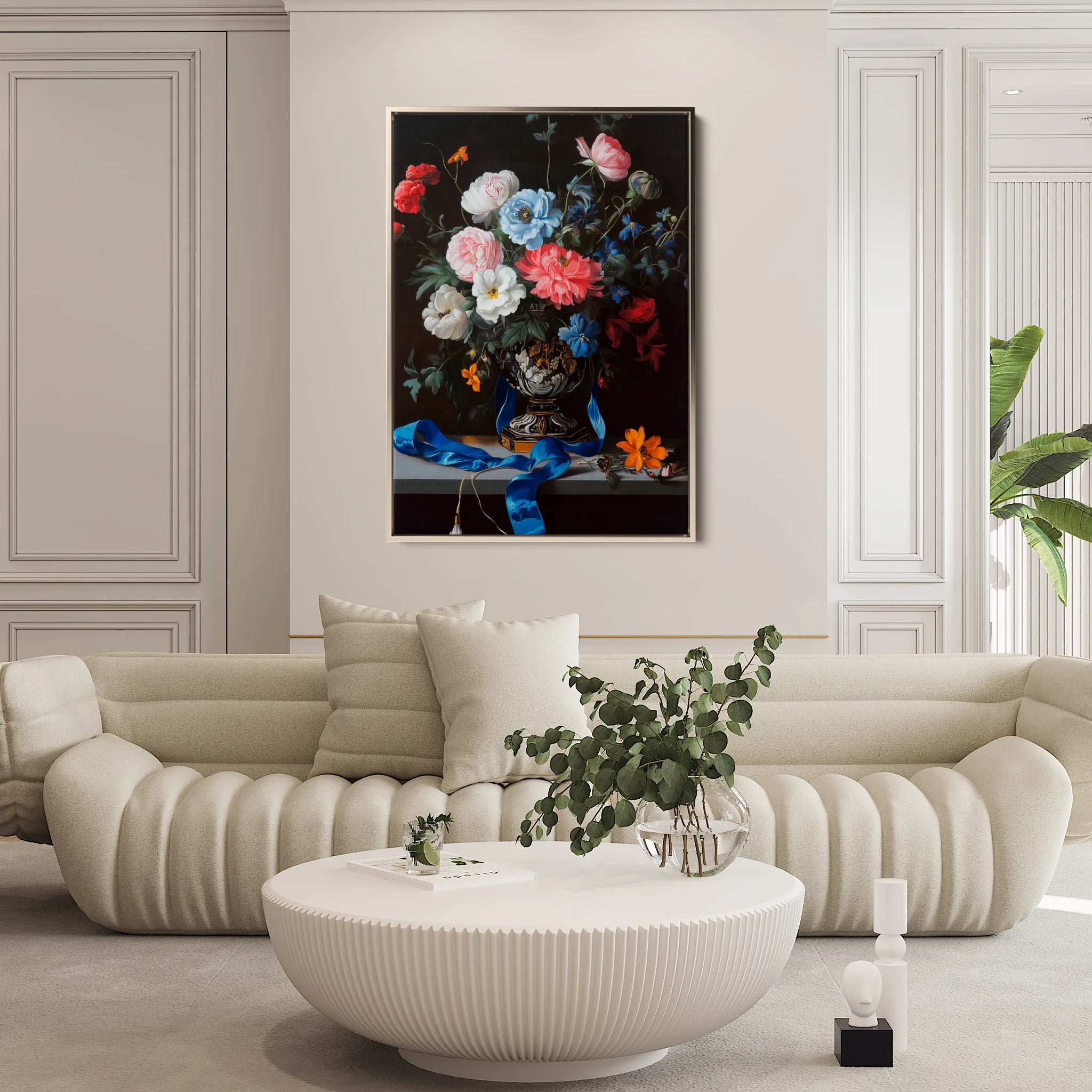 Floral 1213 Canvas Art 18" x 24" / 45 x 60 cm / Black