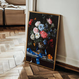 Floral 1213 Canvas Art 18" x 24" / 45 x 60 cm / Black