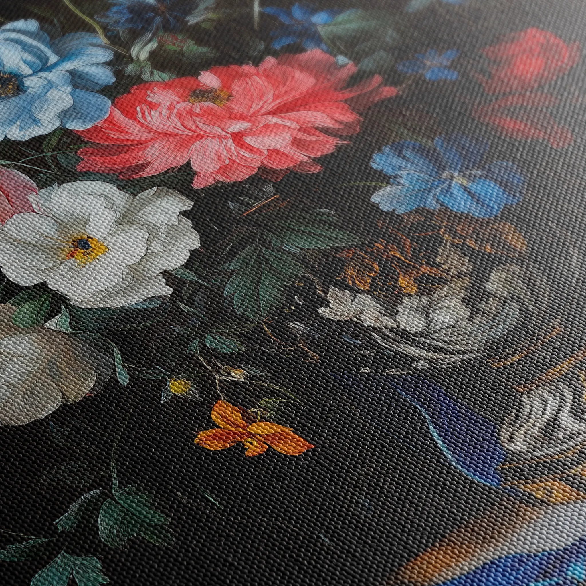Floral 1213 Canvas Art 18" x 24" / 45 x 60 cm / Black