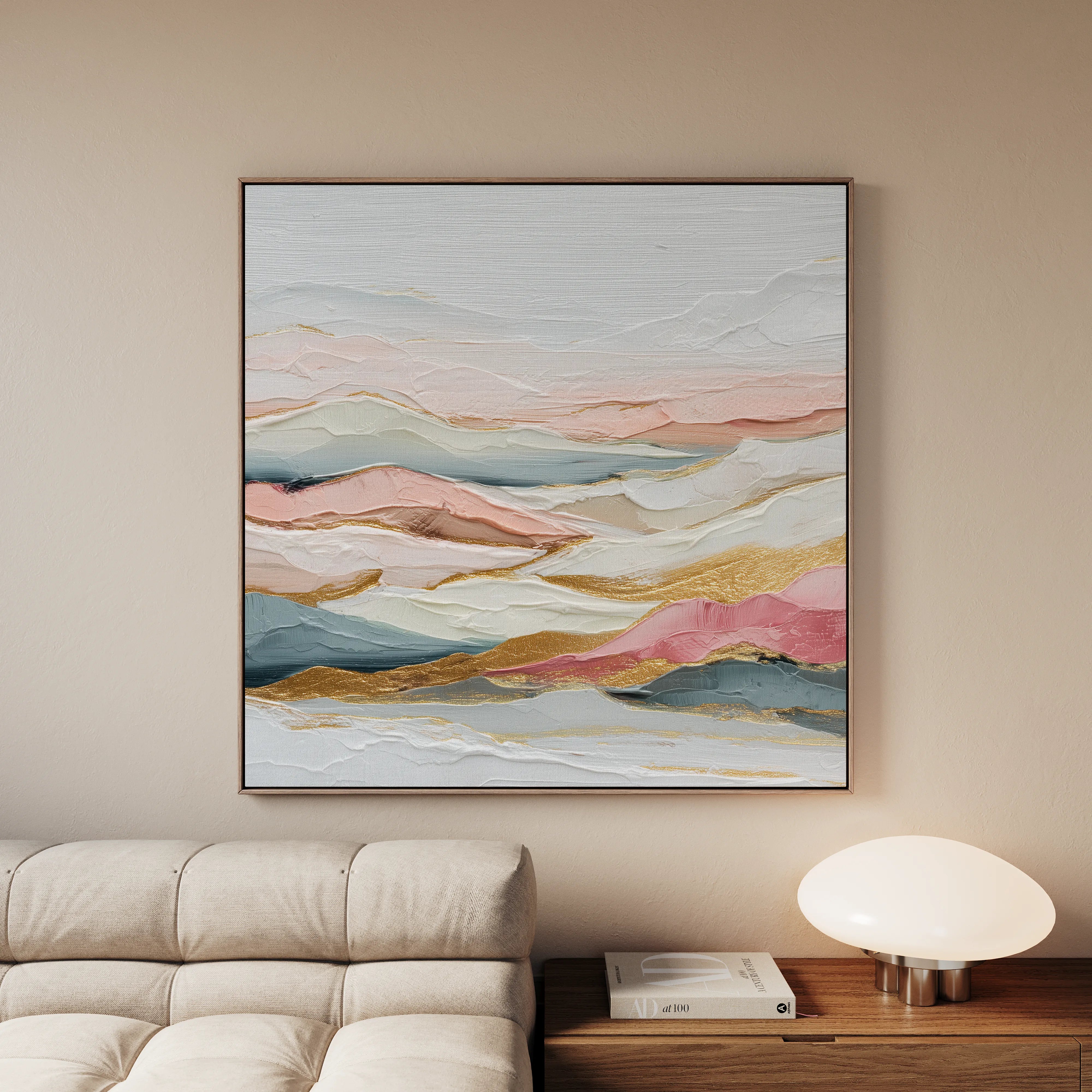 Abstract 1214 Canvas Art 16" x 16" / 40 x 40 cm / Black