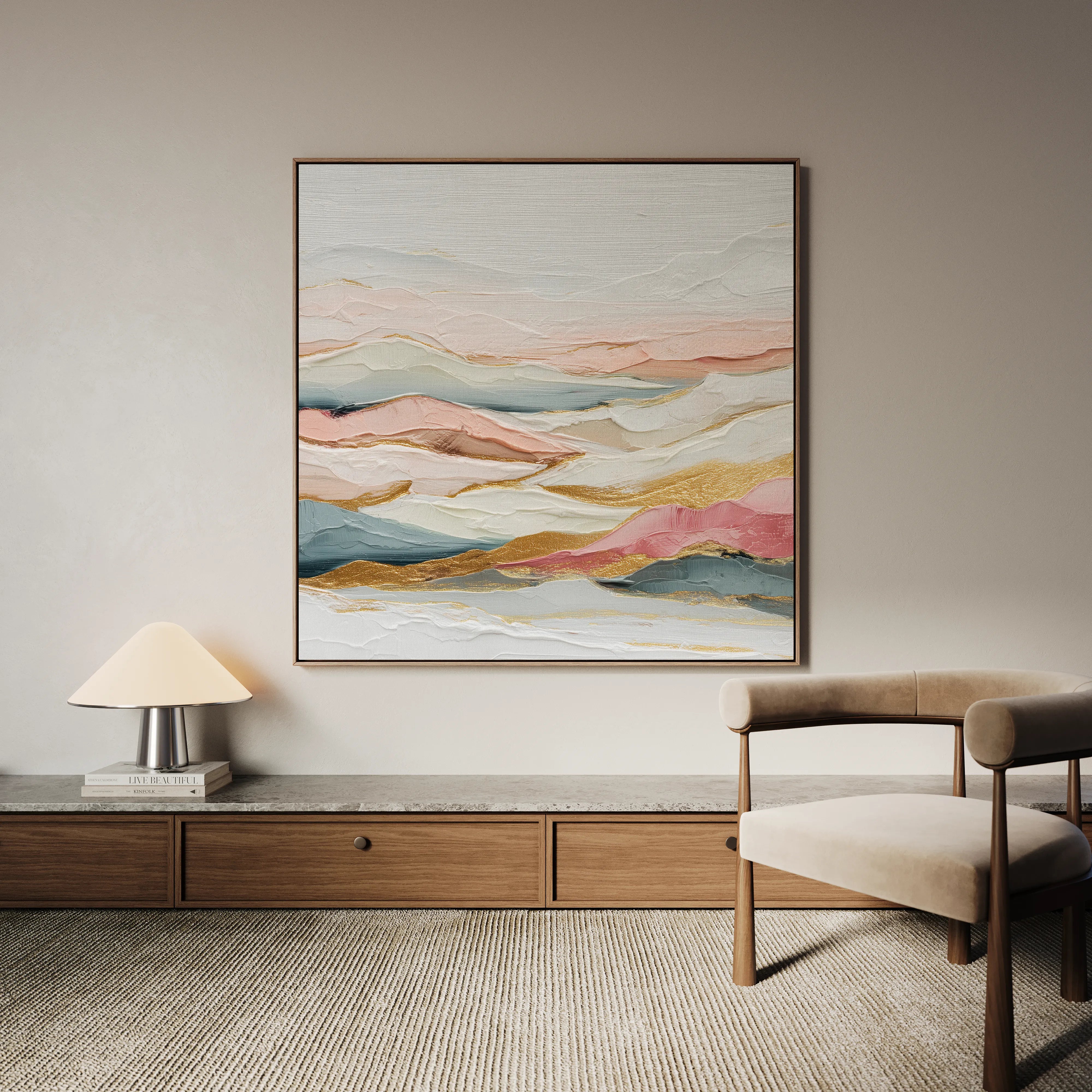 Abstract 1214 Canvas Art 16" x 16" / 40 x 40 cm / Black