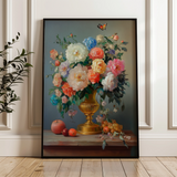 Floral 1214 Canvas Art 18" x 24" / 45 x 60 cm / Black