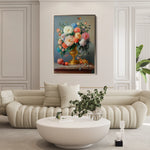 Floral 1214 Canvas Art 18" x 24" / 45 x 60 cm / Black