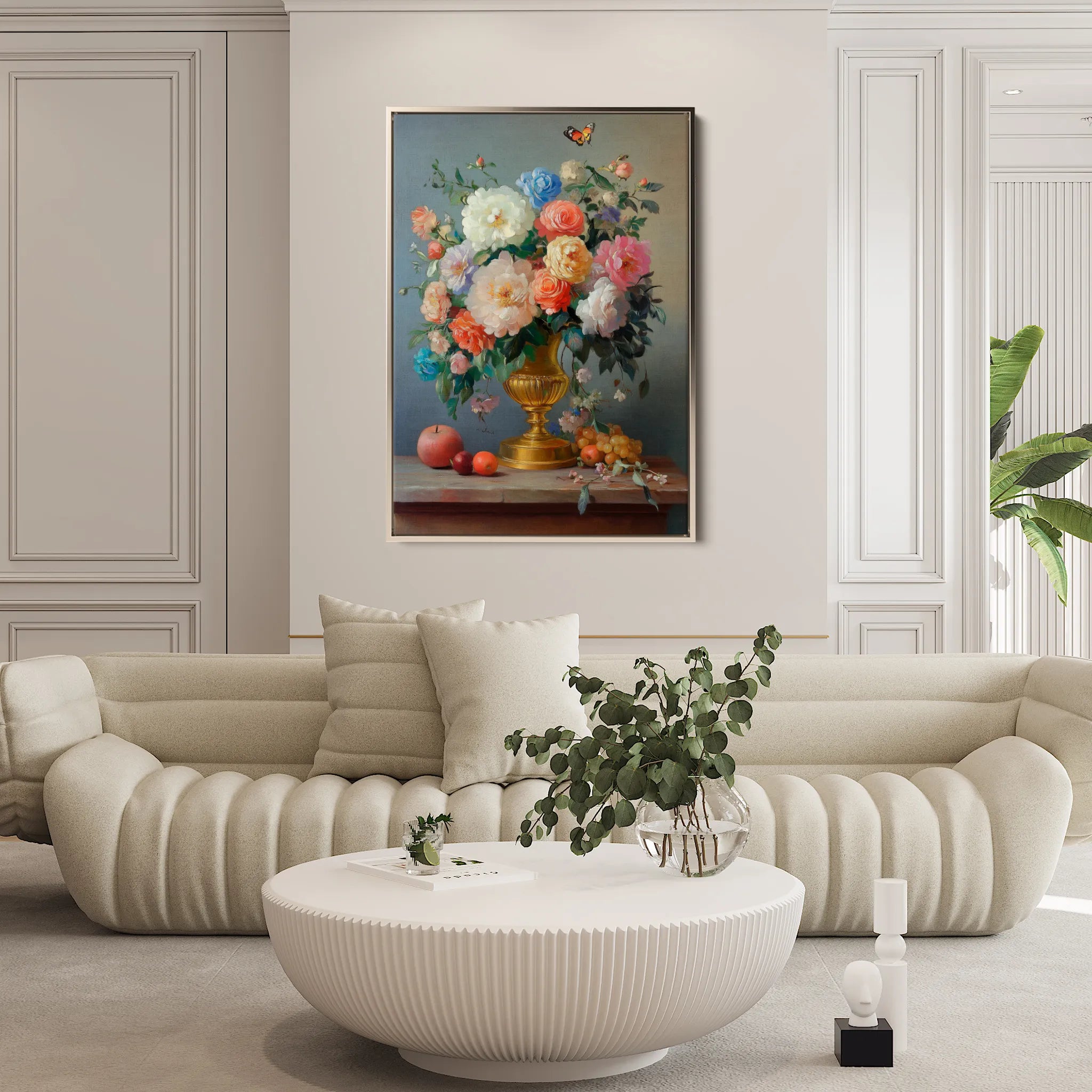 Floral 1214 Canvas Art 18" x 24" / 45 x 60 cm / Black