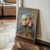 Floral 1214 Canvas Art 18" x 24" / 45 x 60 cm / Black