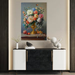 Floral 1214 Canvas Art 18" x 24" / 45 x 60 cm / Black