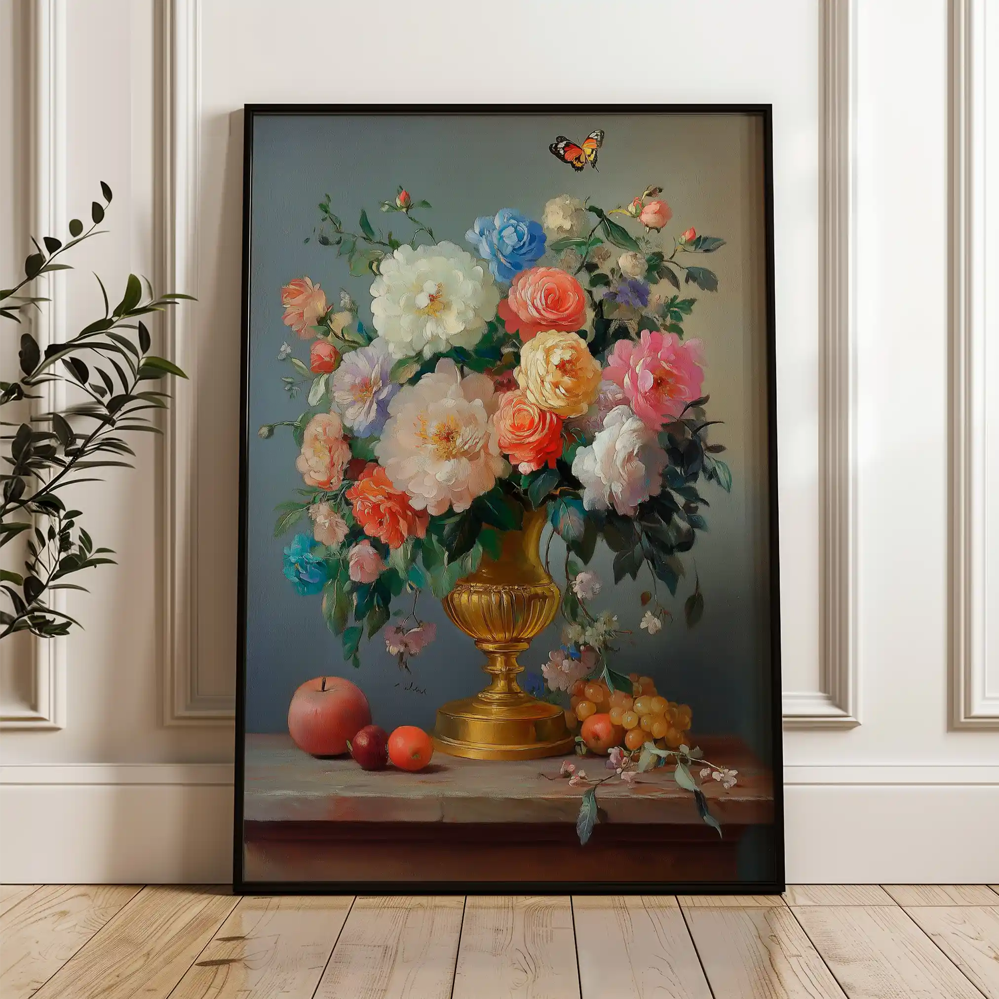 Floral 1214 Canvas Art 60 x 40 cm / Black