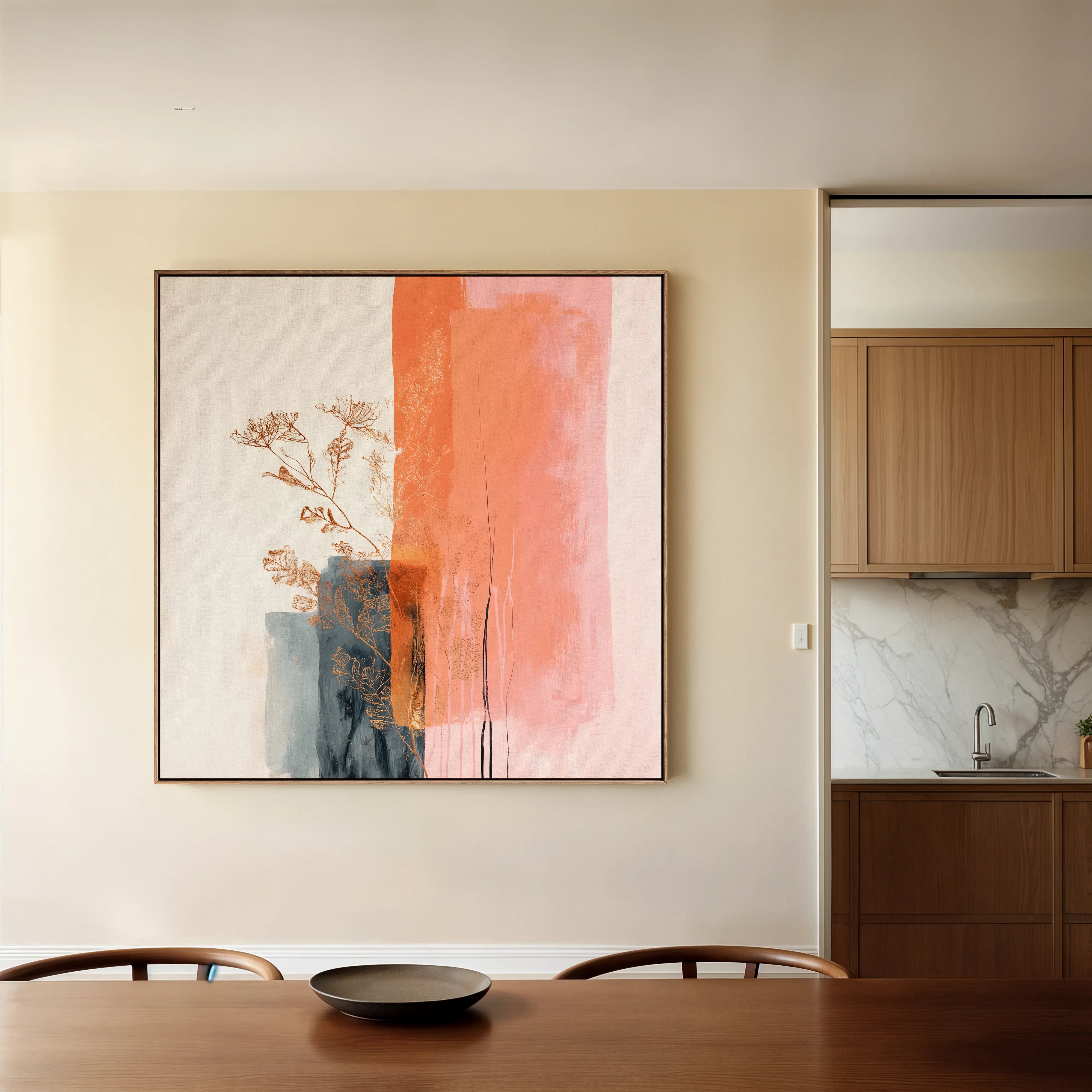 Abstract 1215 Canvas Art 16" x 16" / 40 x 40 cm / Black