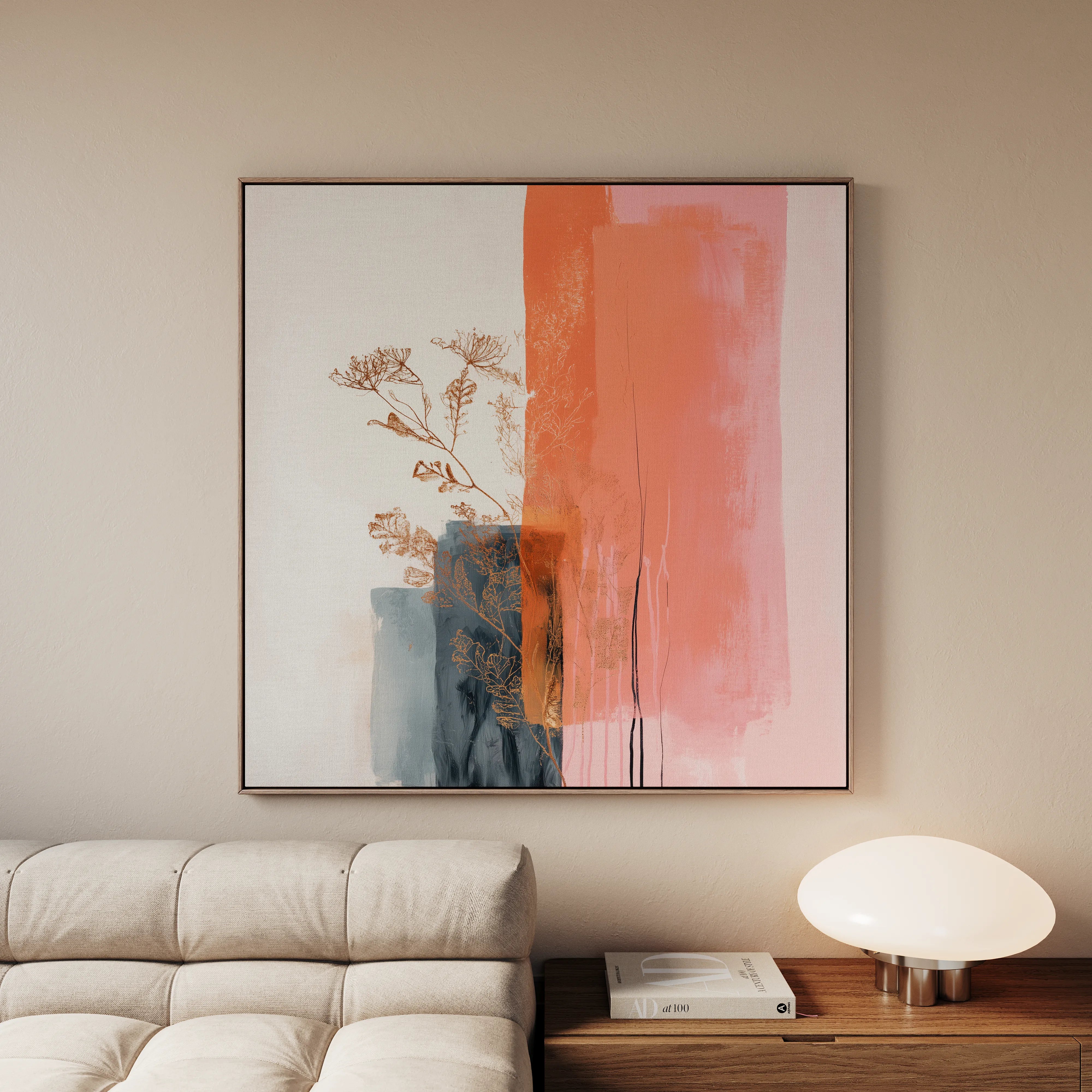 Abstract 1215 Canvas Art 16" x 16" / 40 x 40 cm / Black
