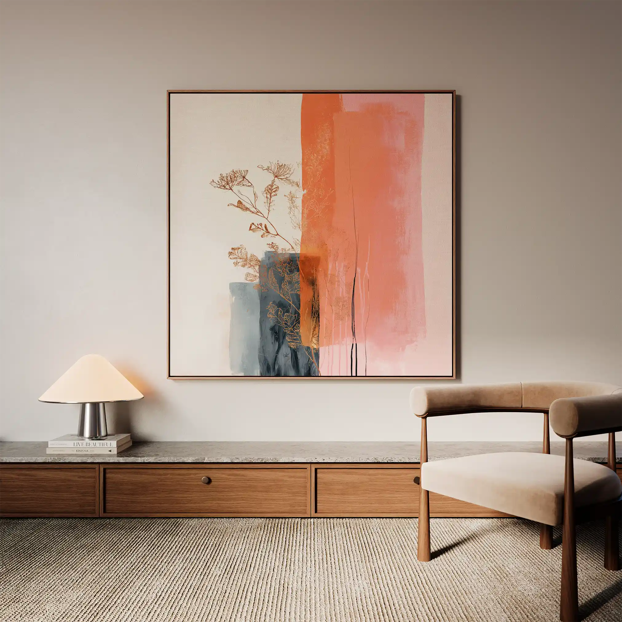 Abstract 1215 Canvas Art 60 x 60 cm / Black