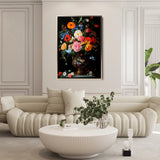 Floral 1215 Canvas Art 18" x 24" / 45 x 60 cm / Black