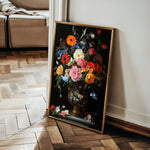 Floral 1215 Canvas Art 18" x 24" / 45 x 60 cm / Black