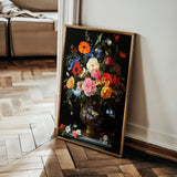 Floral 1215 Canvas Art 18" x 24" / 45 x 60 cm / Black