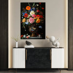 Floral 1215 Canvas Art 18" x 24" / 45 x 60 cm / Black