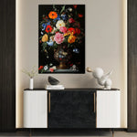 Floral 1215 Canvas Art 60 x 40 cm / Black