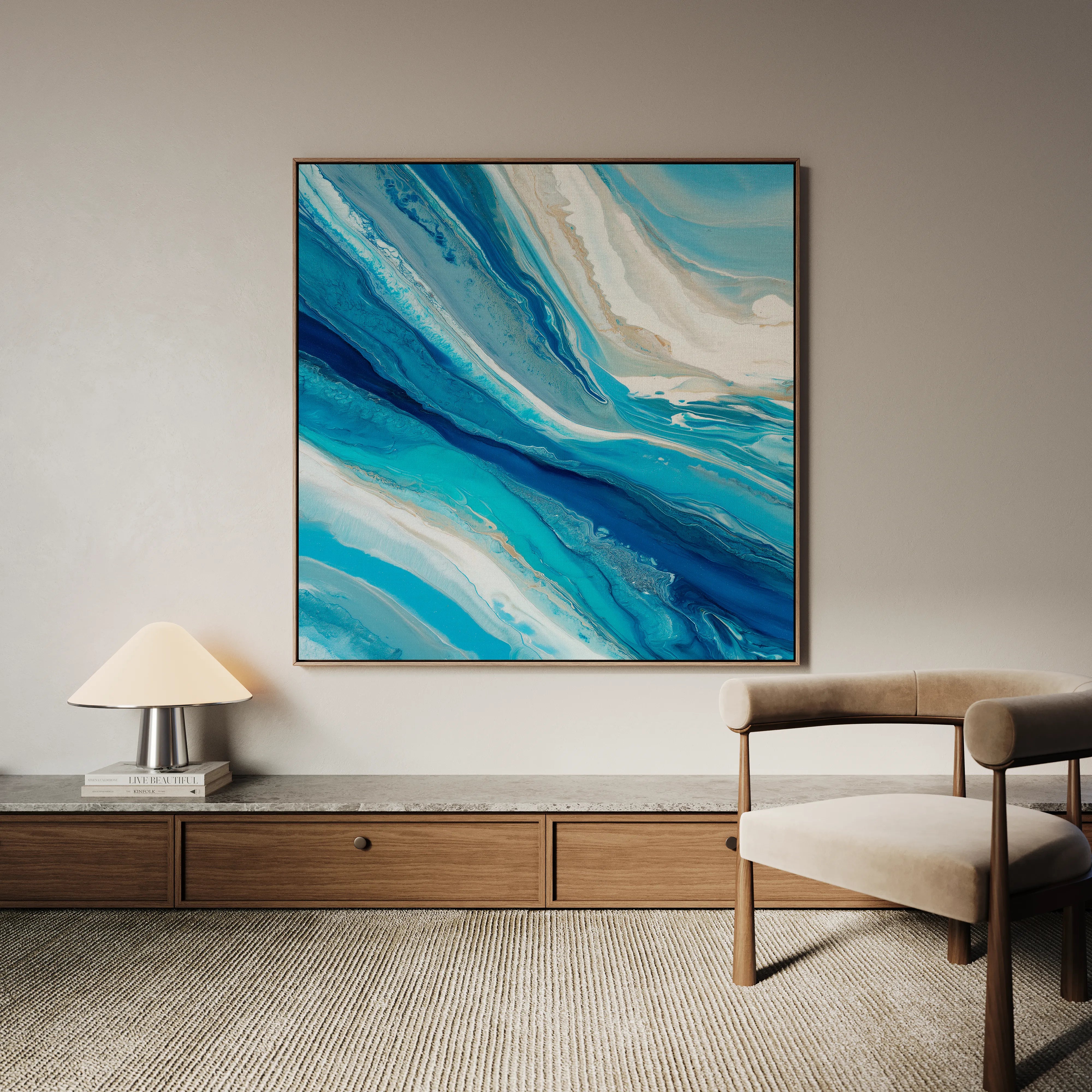 Abstract 1216 Canvas Art 16" x 16" / 40 x 40 cm / Black