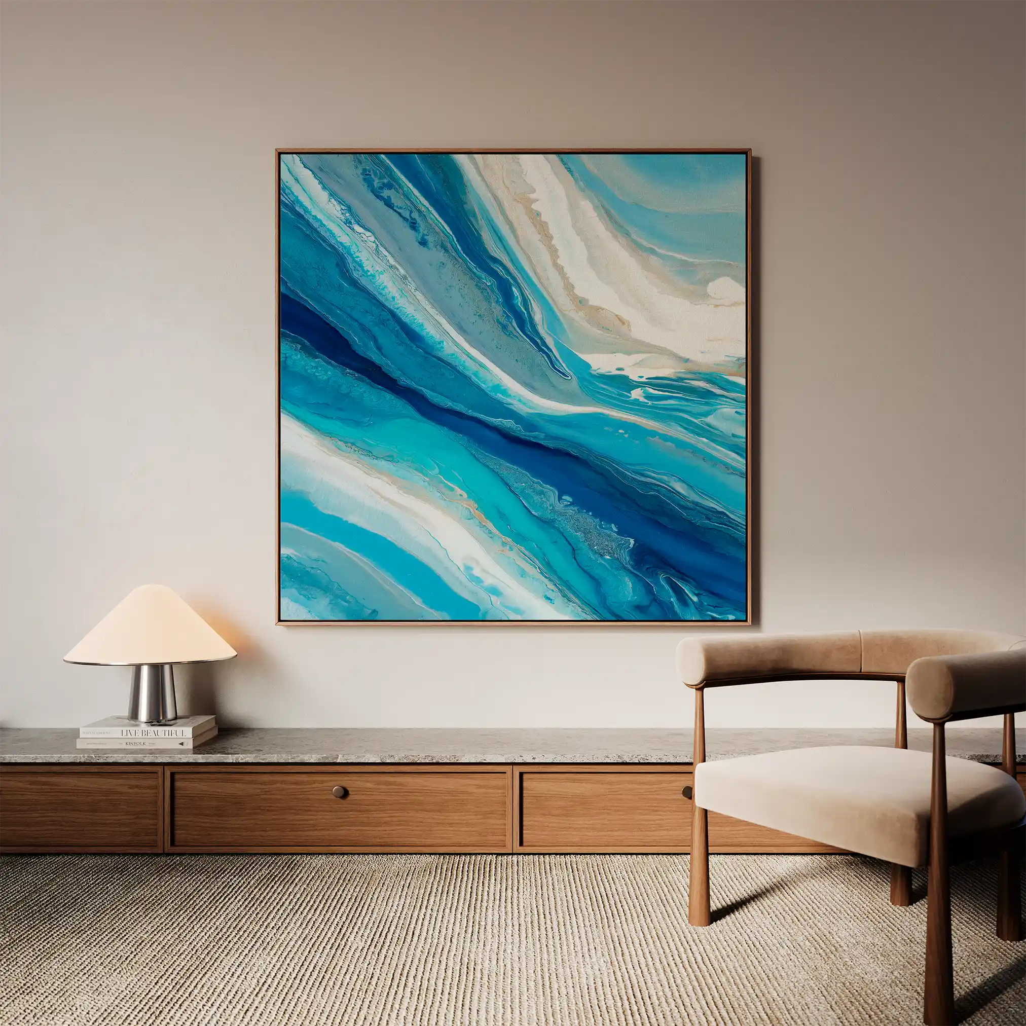 Abstract 1216 Canvas Art 60 x 60 cm / Black