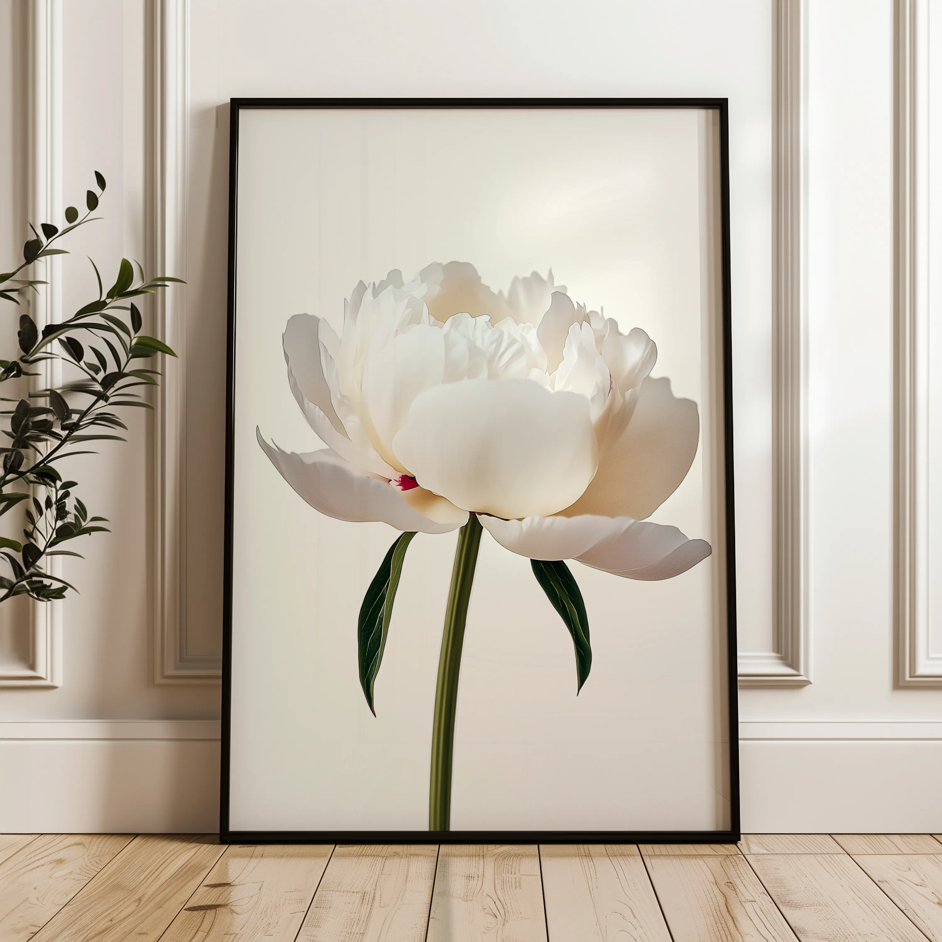 Floral 1216 Canvas Art 18" x 24" / 45 x 60 cm / Black