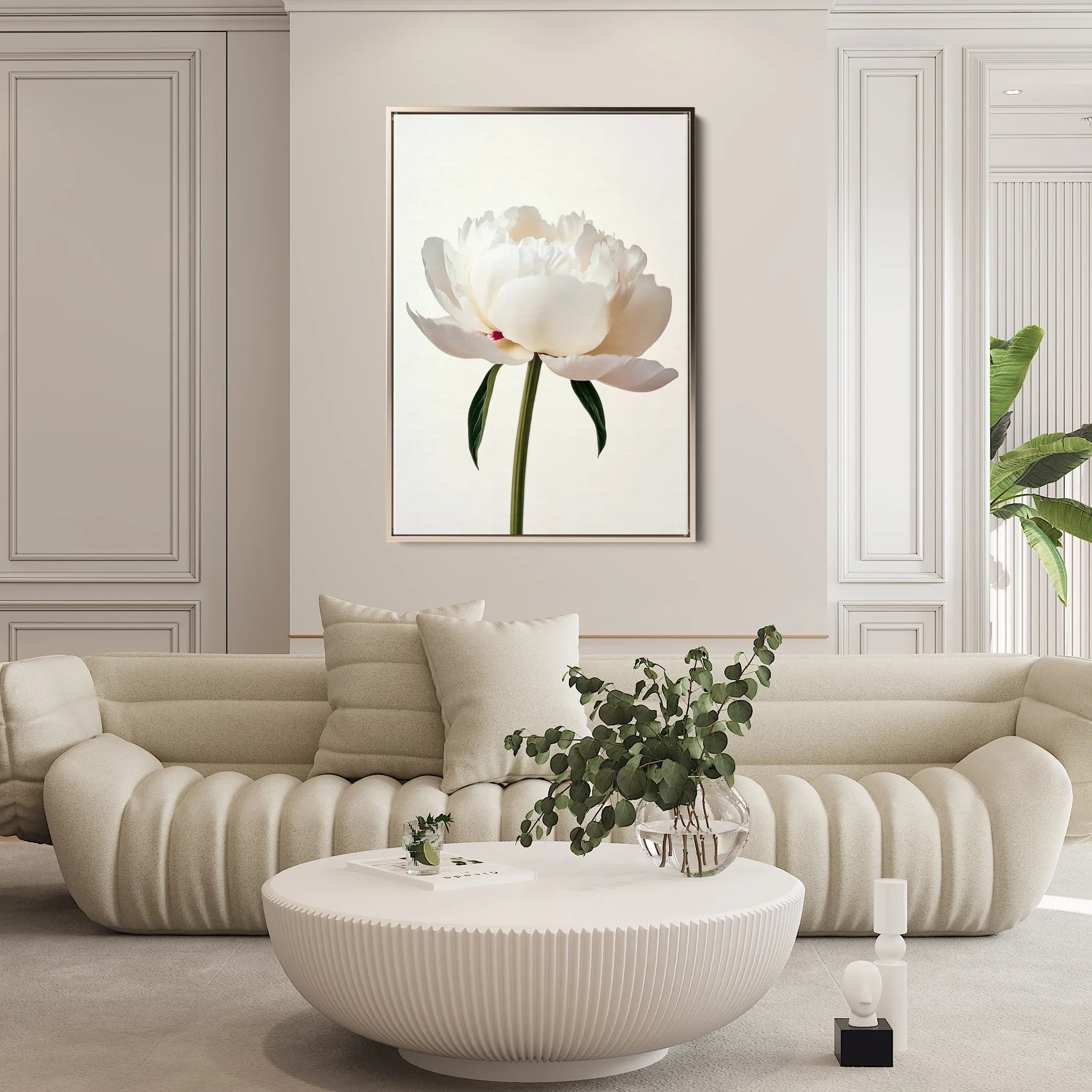 Floral 1216 Canvas Art 18" x 24" / 45 x 60 cm / Black