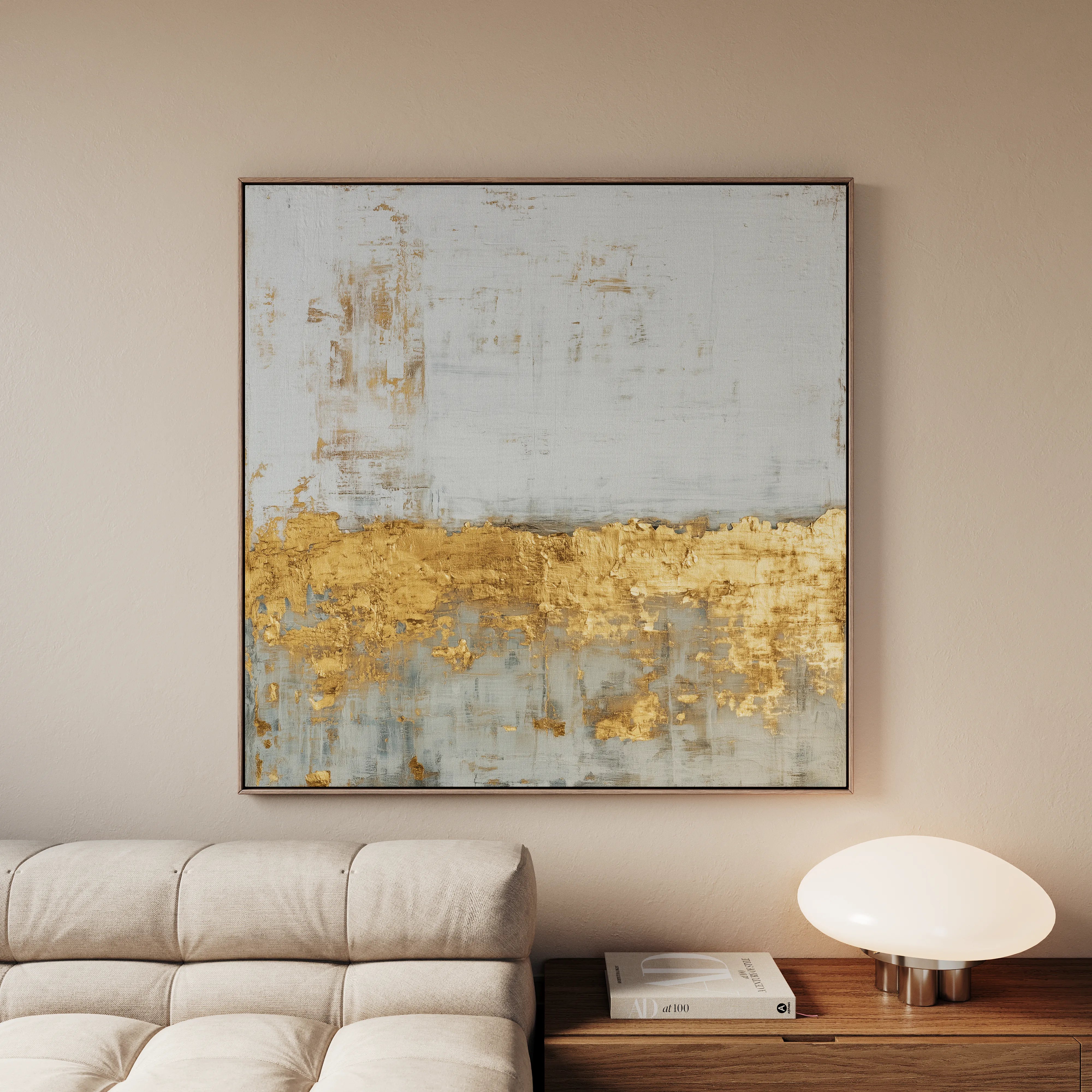 Abstract 1217 Canvas Art 16" x 16" / 40 x 40 cm / Black