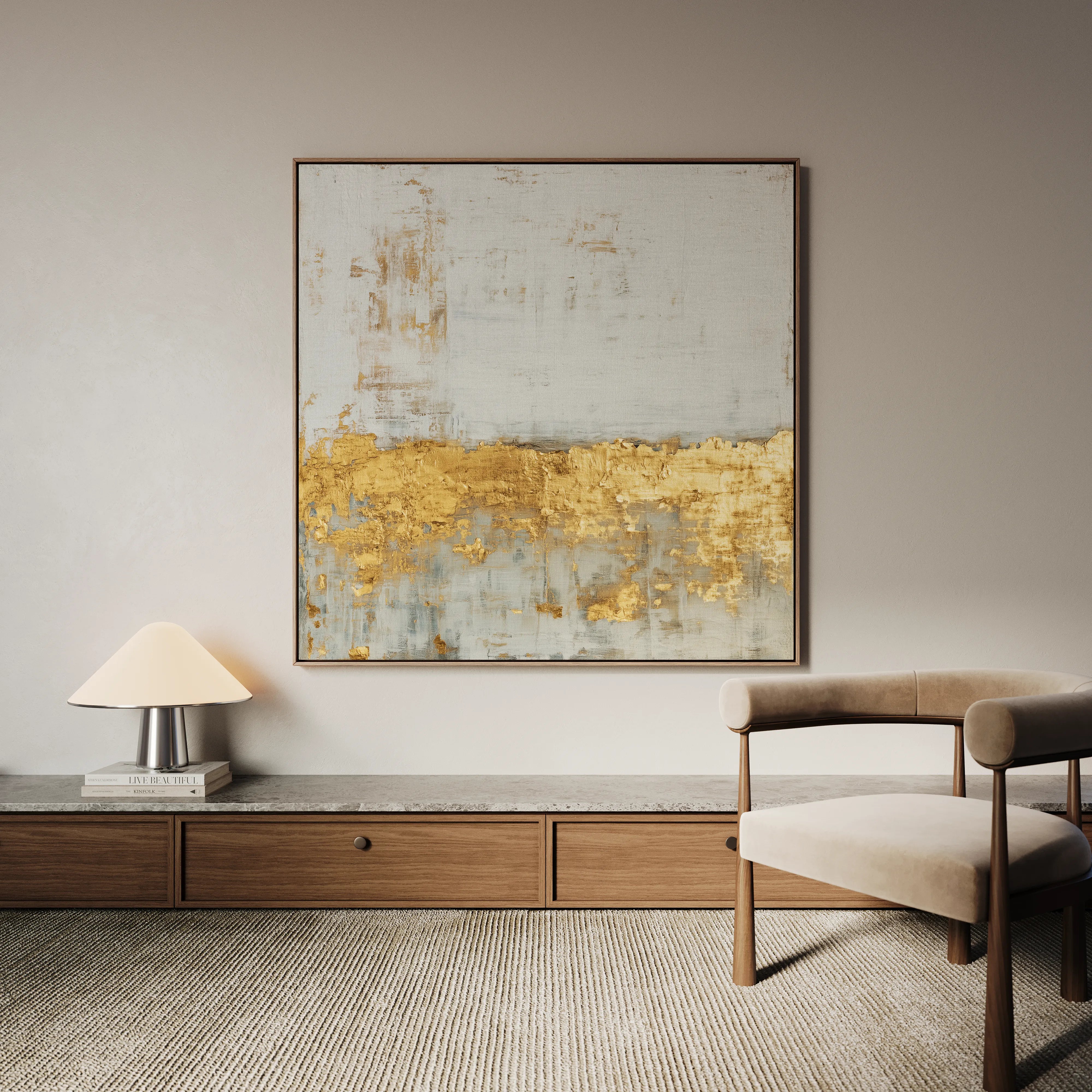 Abstract 1217 Canvas Art 16" x 16" / 40 x 40 cm / Black