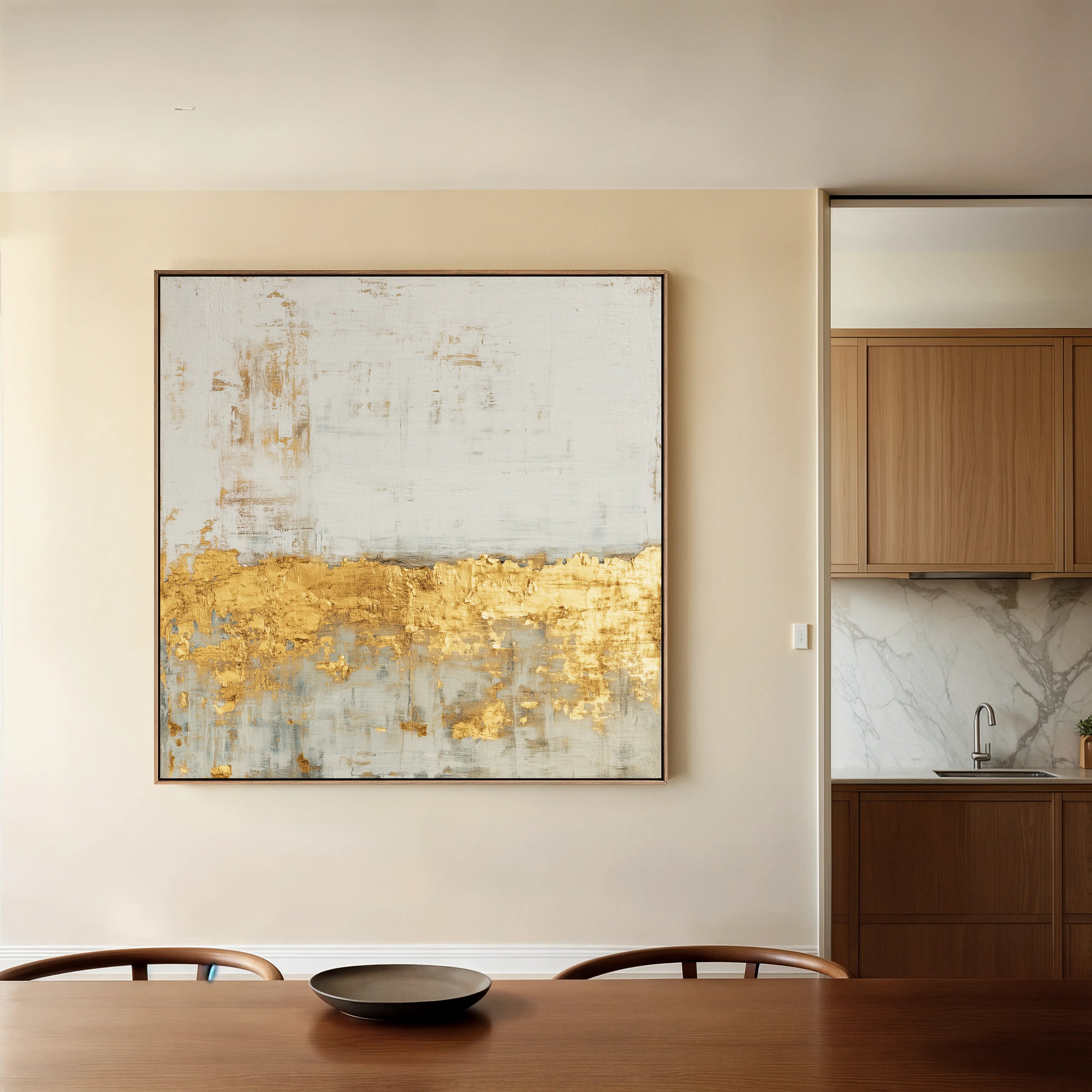 Abstract 1217 Canvas Art 16" x 16" / 40 x 40 cm / Black