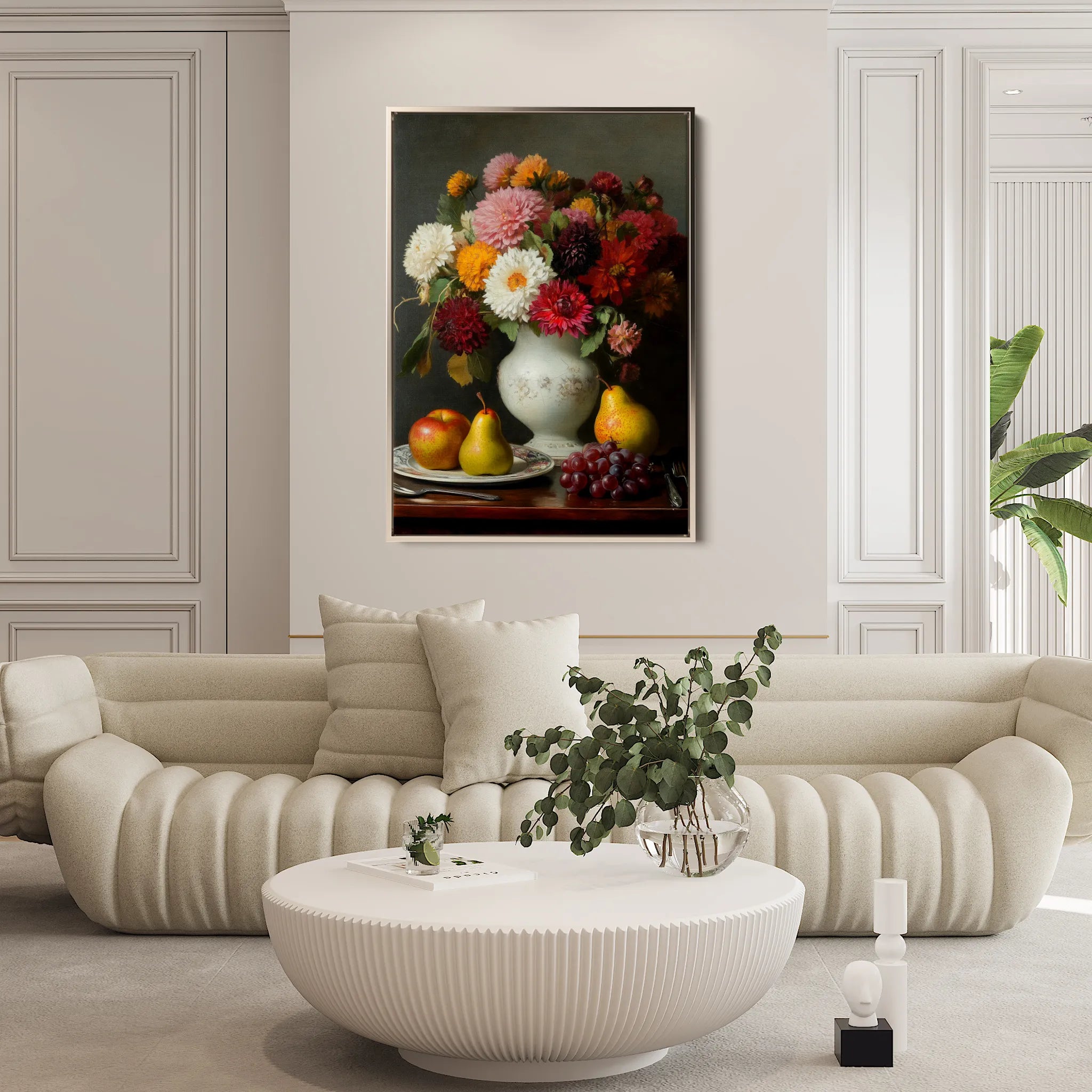 Floral 1217 Canvas Art 18" x 24" / 45 x 60 cm / Black