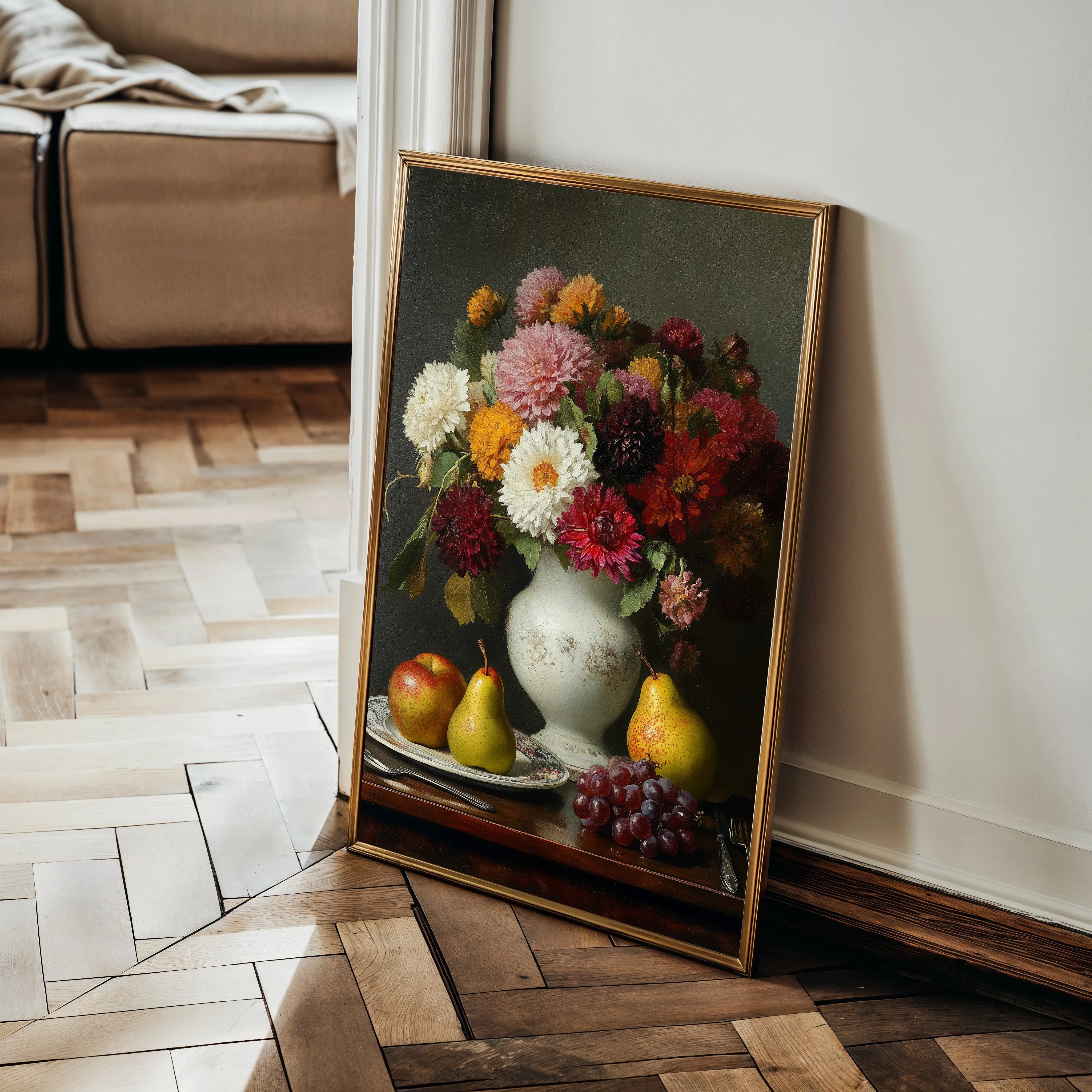 Floral 1217 Canvas Art 18" x 24" / 45 x 60 cm / Black