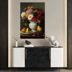 Floral 1217 Canvas Art 18" x 24" / 45 x 60 cm / Black