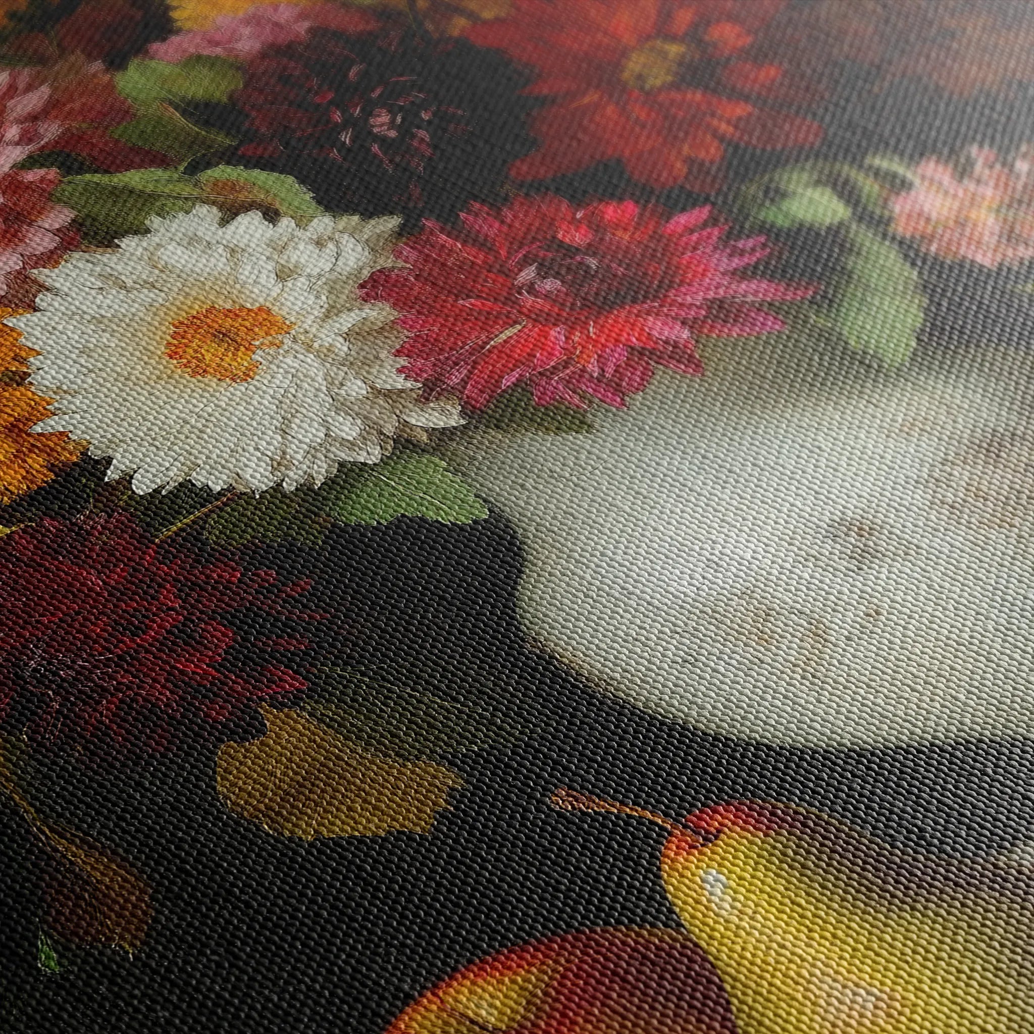 Floral 1217 Canvas Art 18" x 24" / 45 x 60 cm / Black