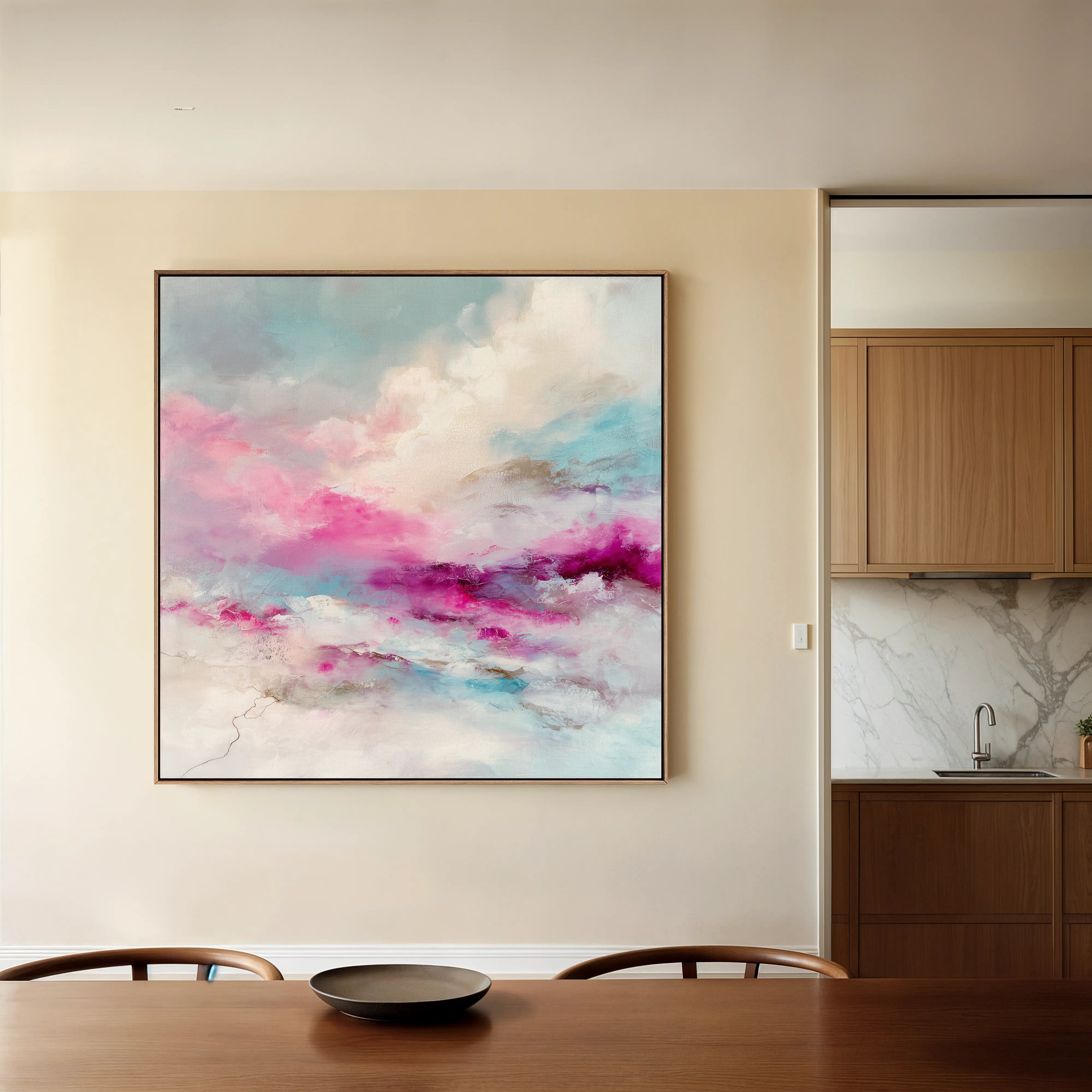 Abstract 1218 Canvas Art 16" x 16" / 40 x 40 cm / Black