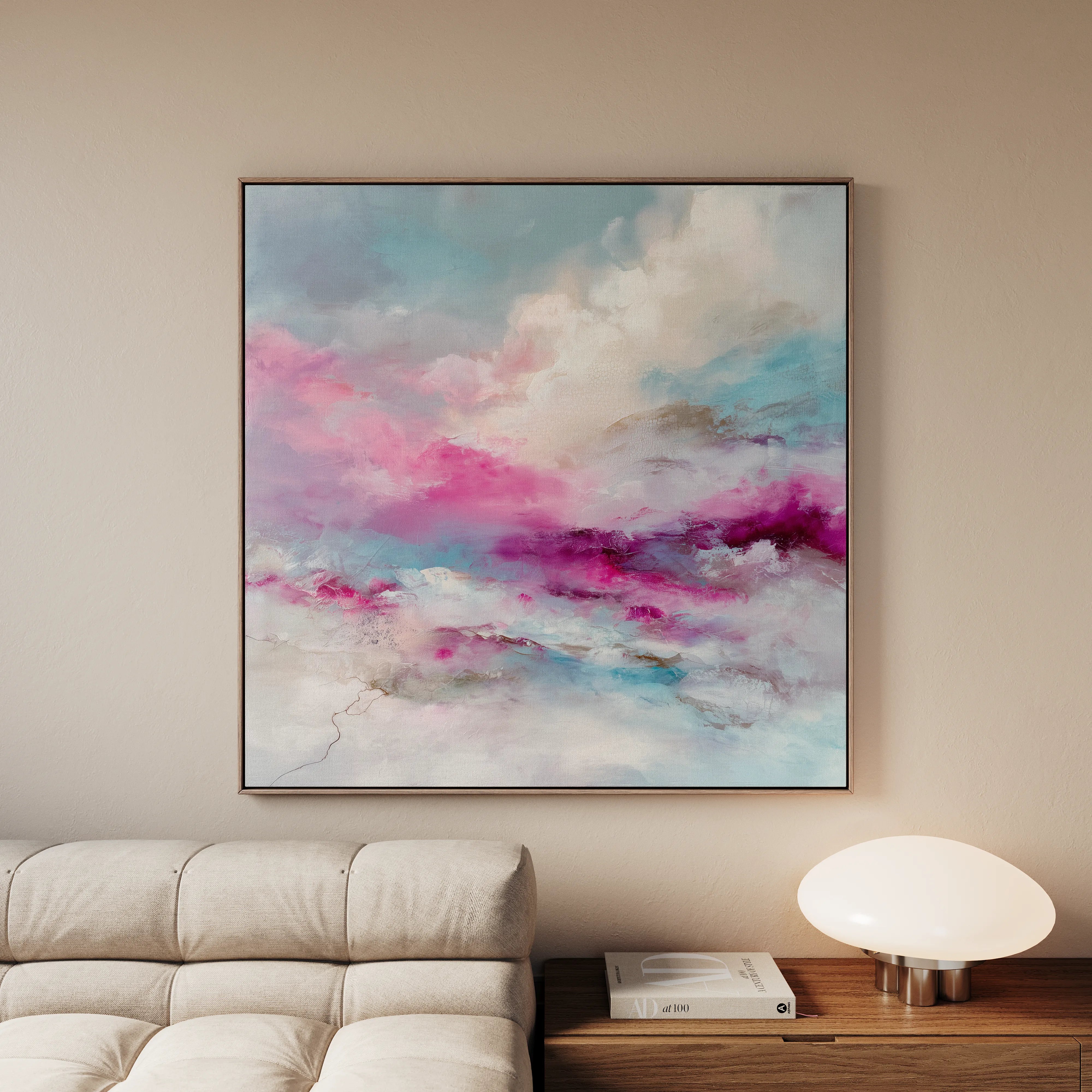 Abstract 1218 Canvas Art 16" x 16" / 40 x 40 cm / Black