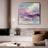 Abstract 1218 Canvas Art 16" x 16" / 40 x 40 cm / Black