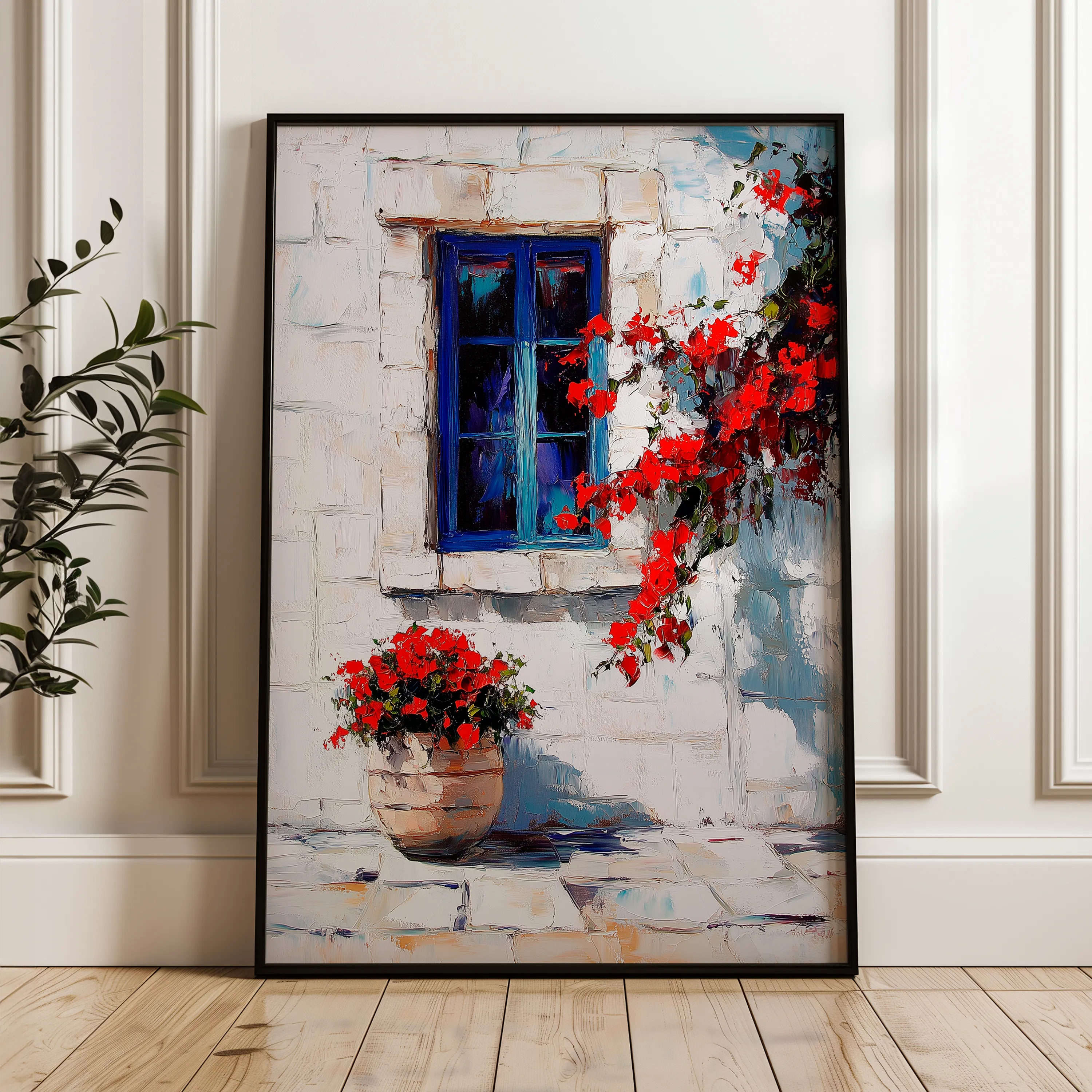 Floral 1218 Canvas Art 18" x 24" / 45 x 60 cm / Black