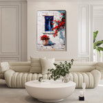 Floral 1218 Canvas Art 18" x 24" / 45 x 60 cm / Black