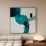 Abstract 1219 Canvas Art 16" x 16" / 40 x 40 cm / Black