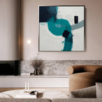 Abstract 1219 Canvas Art 16" x 16" / 40 x 40 cm / Black