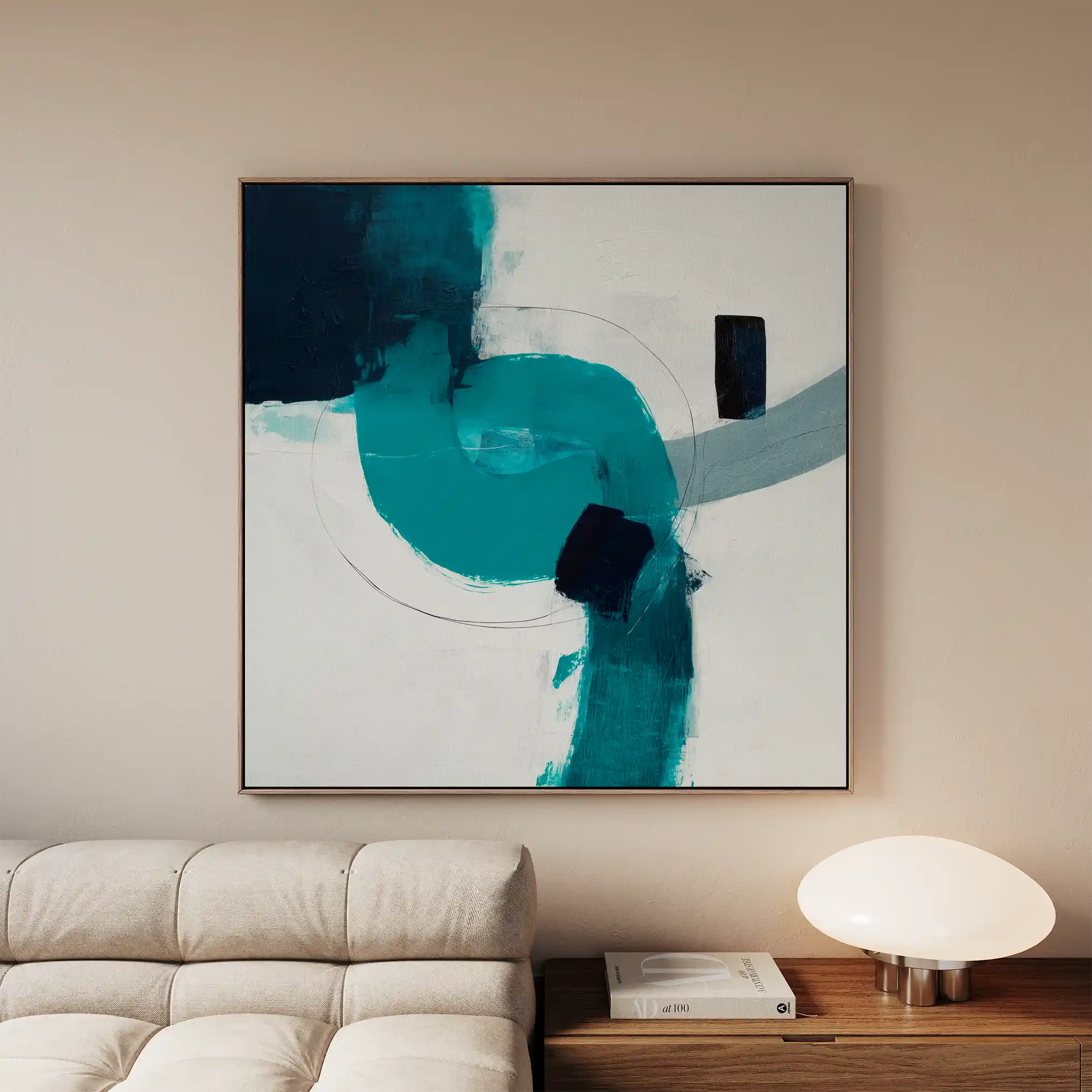 Abstract 1219 Canvas Art 60 x 60 cm / Black