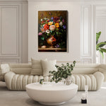 Floral 1219 Canvas Art 18" x 24" / 45 x 60 cm / Black