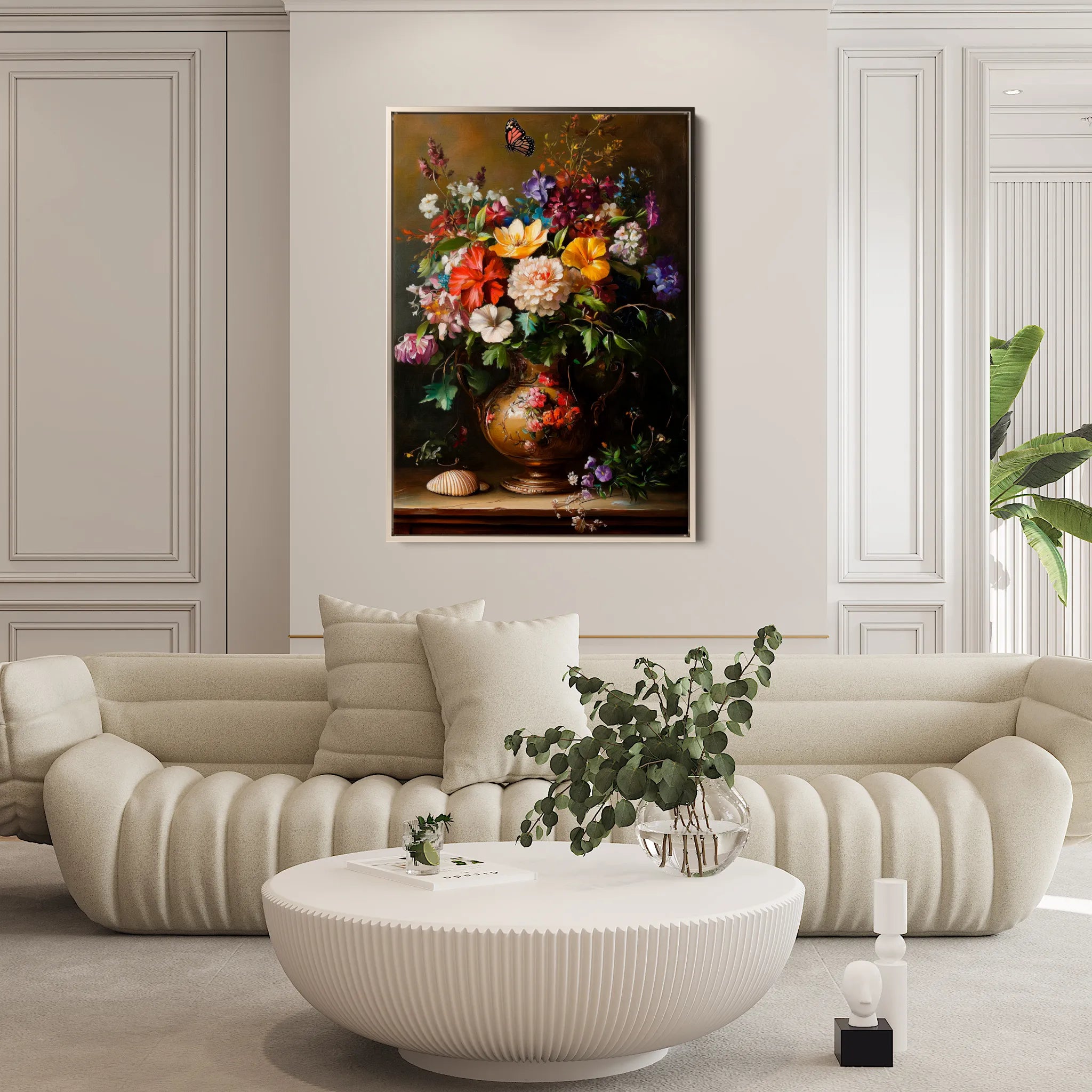 Floral 1219 Canvas Art 18" x 24" / 45 x 60 cm / Black