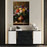 Floral 1219 Canvas Art 18" x 24" / 45 x 60 cm / Black
