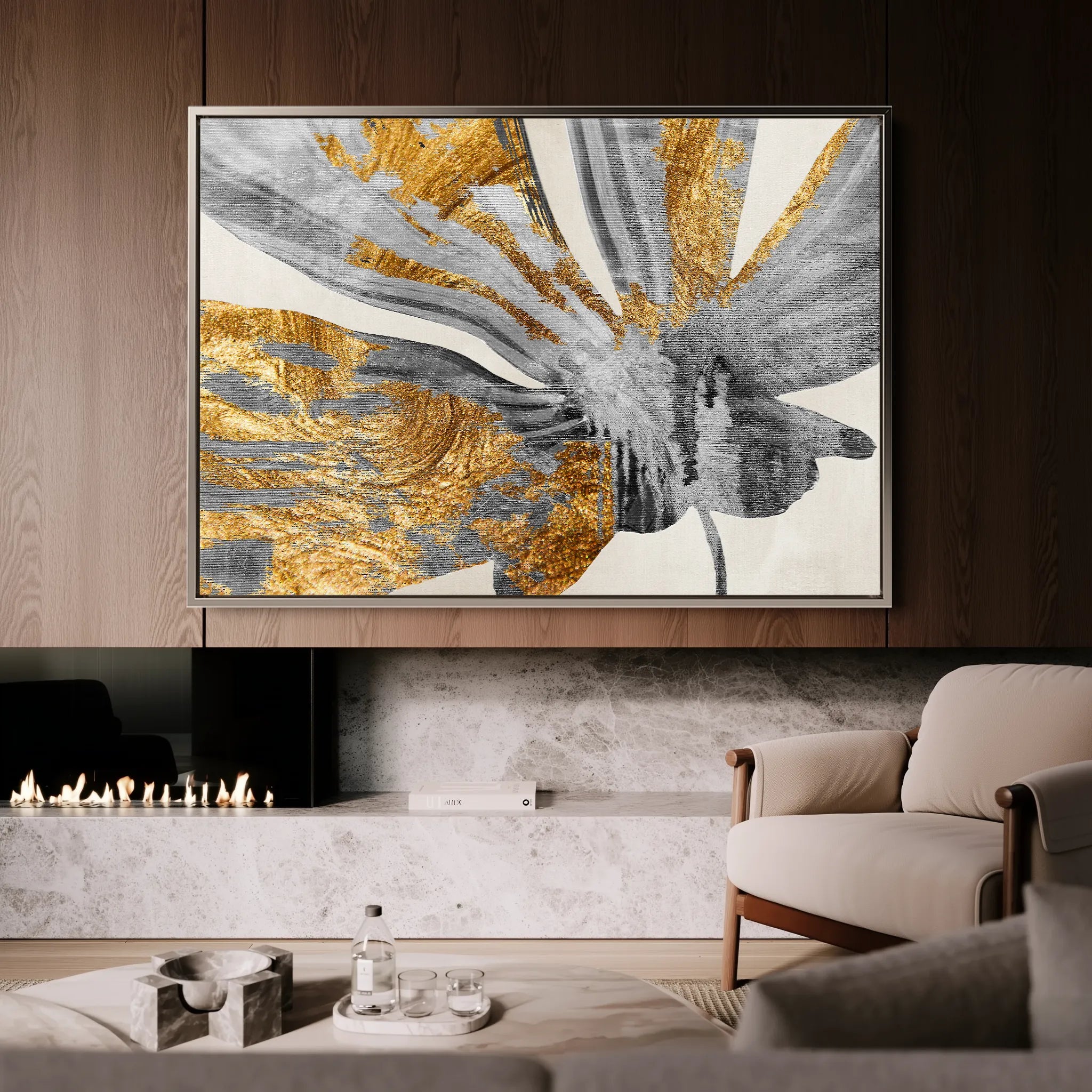 Abstract 122 Canvas Art 18" x 24" / 45 x 60 cm / Black