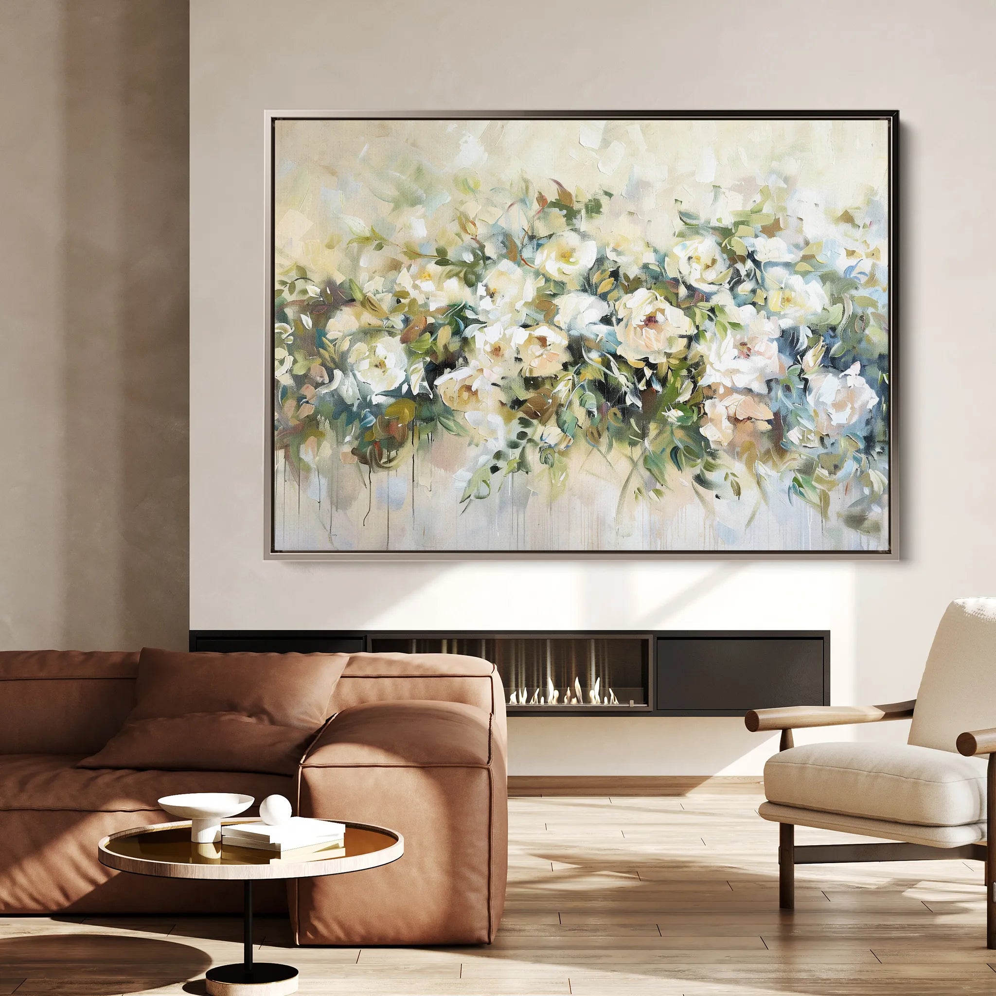 Floral 122 Canvas Art 18" x 24" / 45 x 60 cm / Black