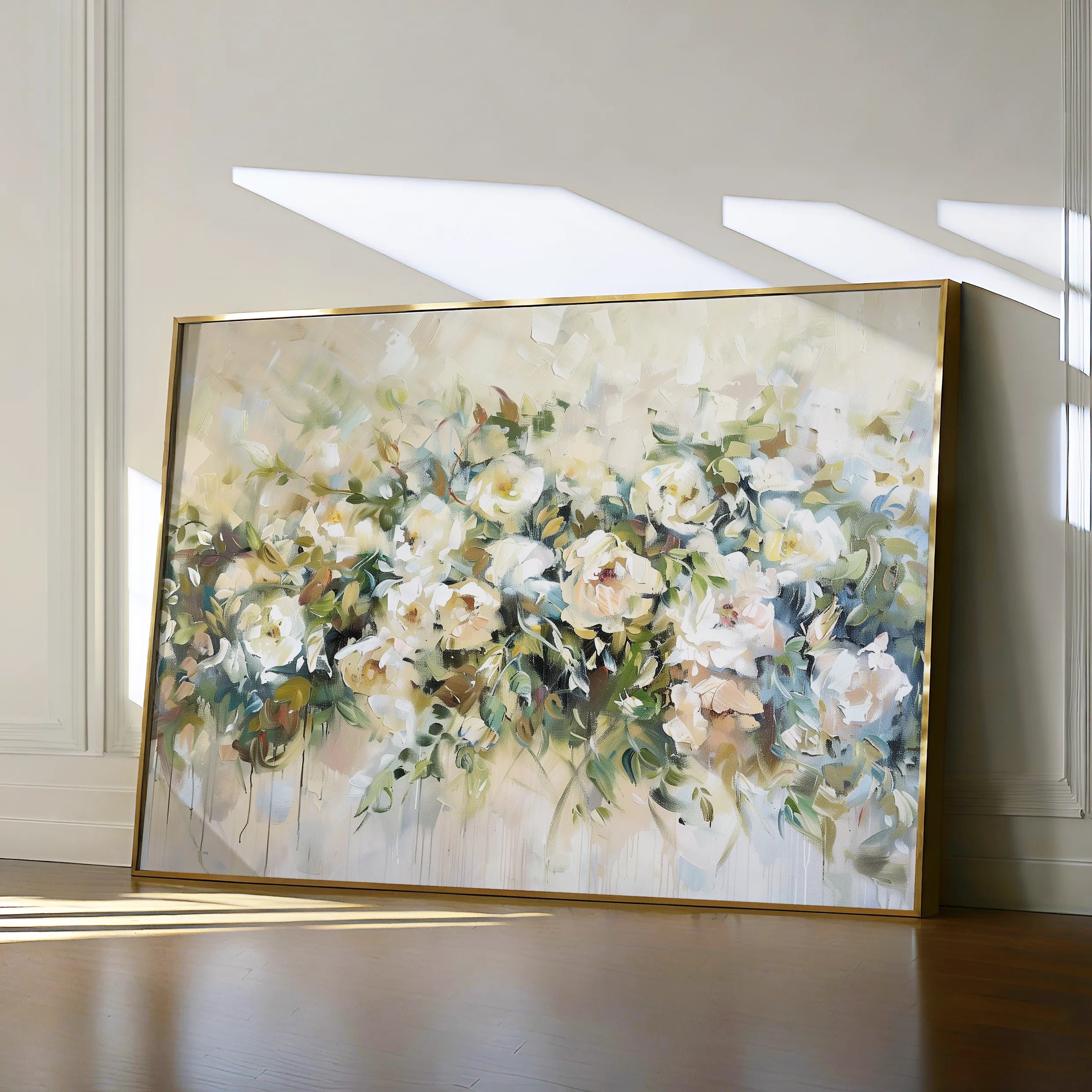 Floral 122 Canvas Art 18" x 24" / 45 x 60 cm / Black